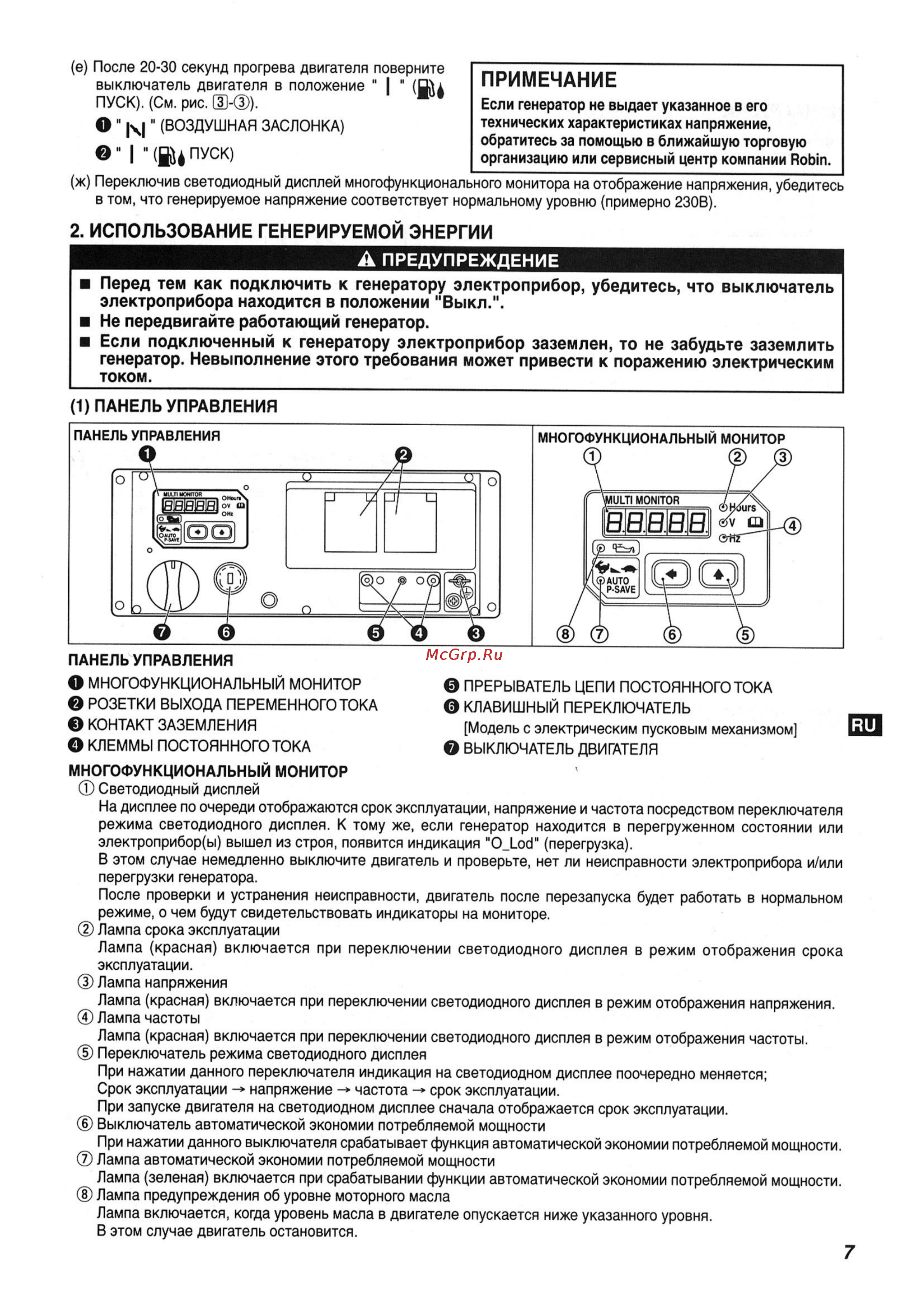 Caiman RG2800 [10/20] 1 панель управления