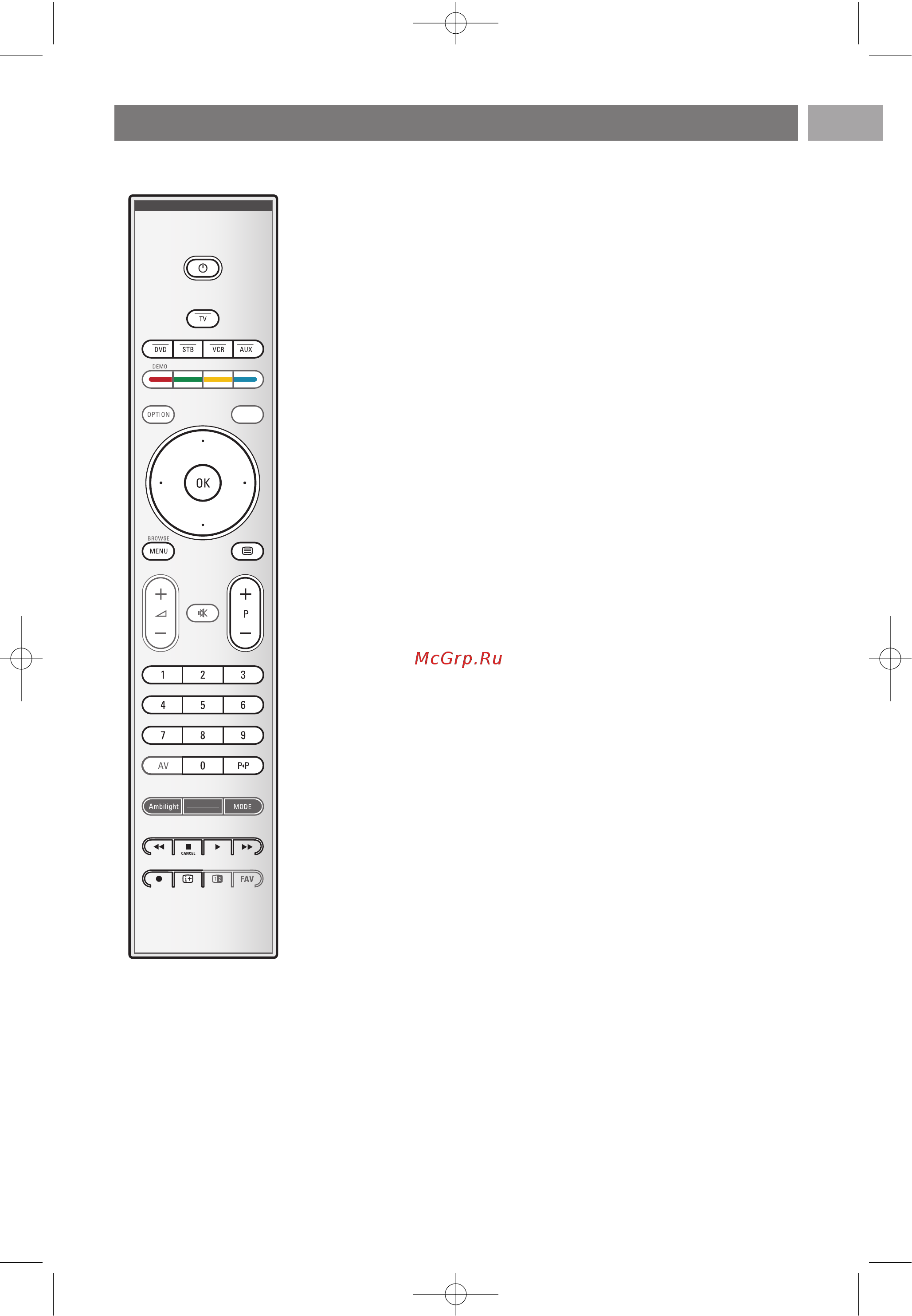 Philips 37 PF 9731D/10 [57/68] Кнопки управления аудио и видеоустройствами pуc