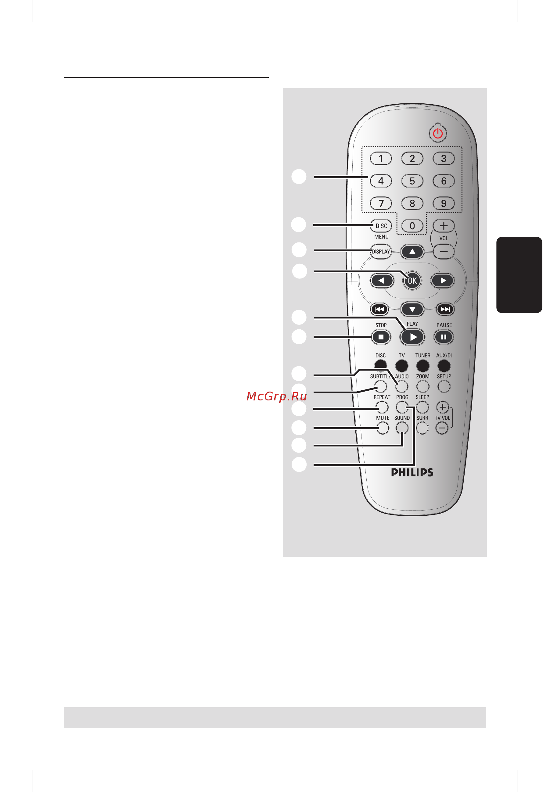 Philips HTS 3300/51 [10/40] Пульте ду