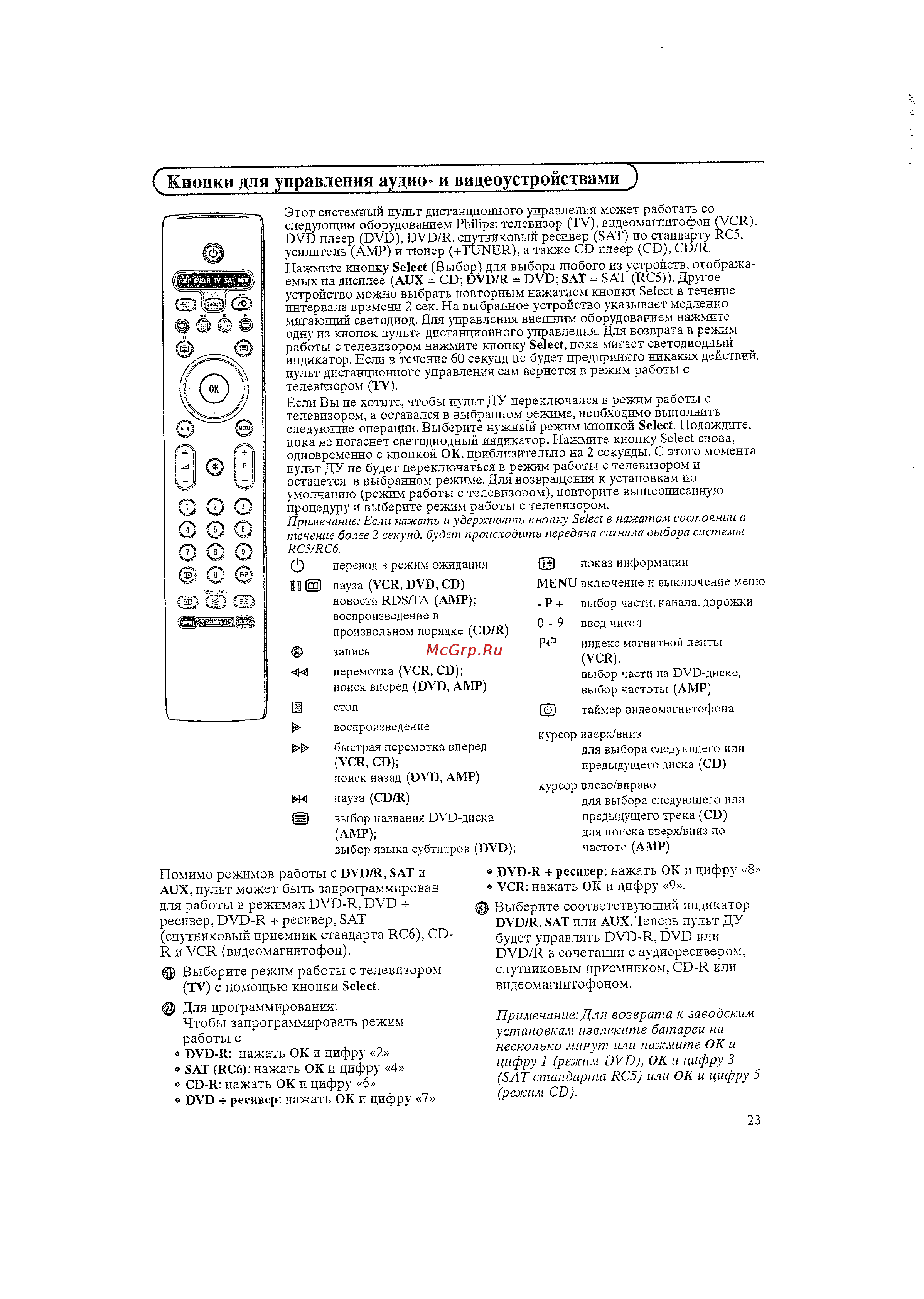 Philips 42 PF 9986/12 [27/38] Кнопки для управления аудио и видеоустройствами j