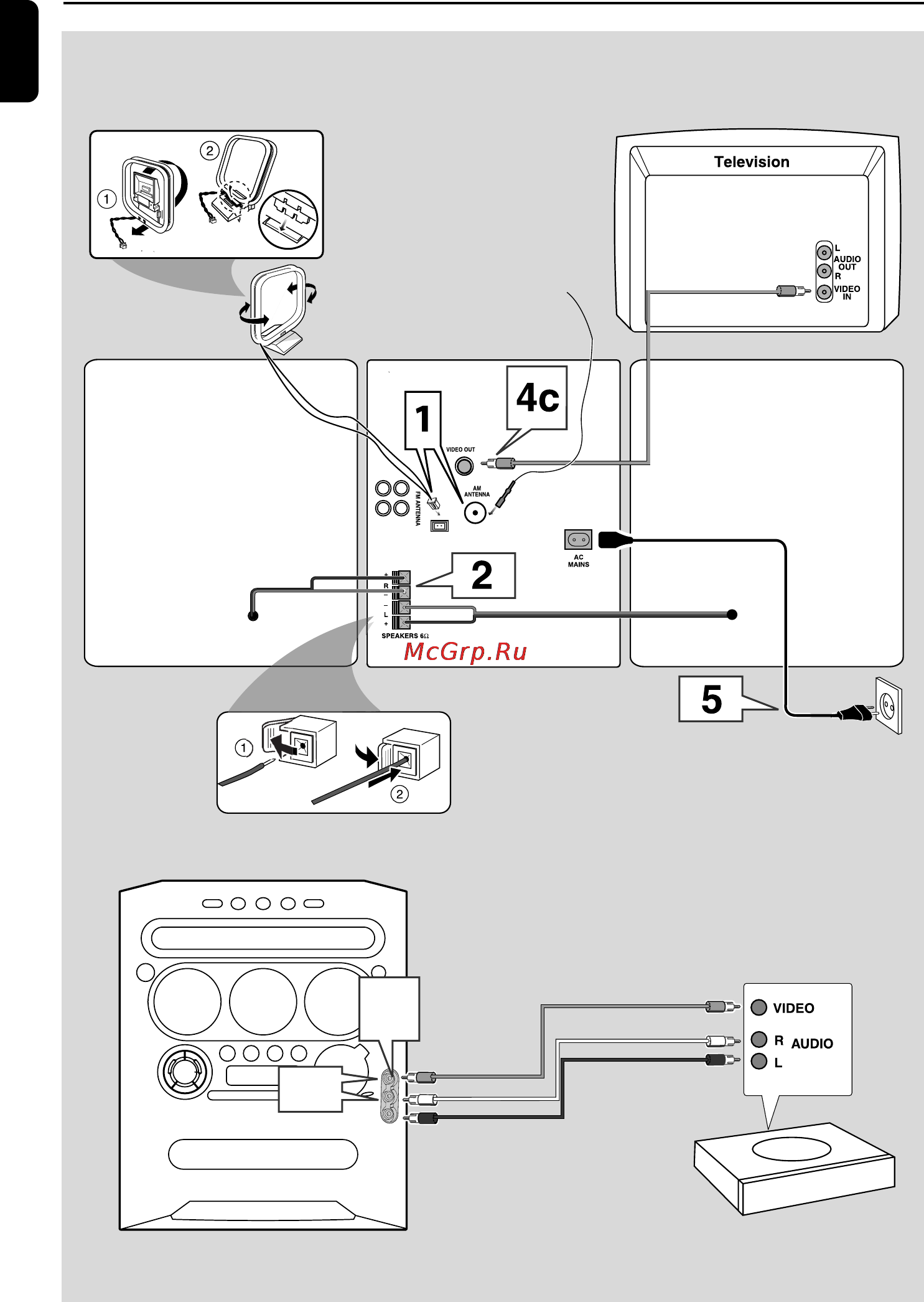 Philips FW M730/22 [10/27] Подсоединение