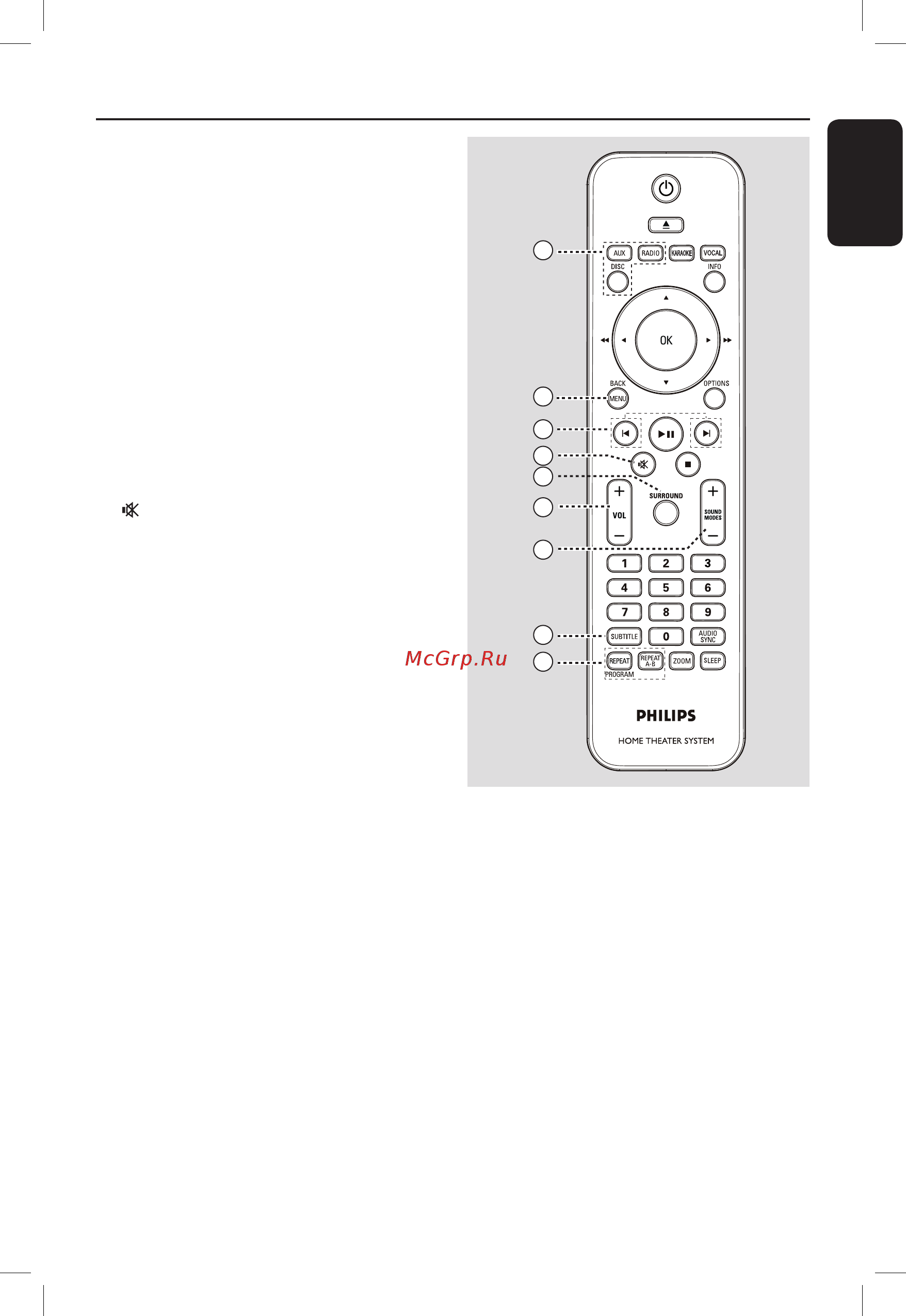 Philips HTS 3011/51 [9/52] Пульт ду продолжение