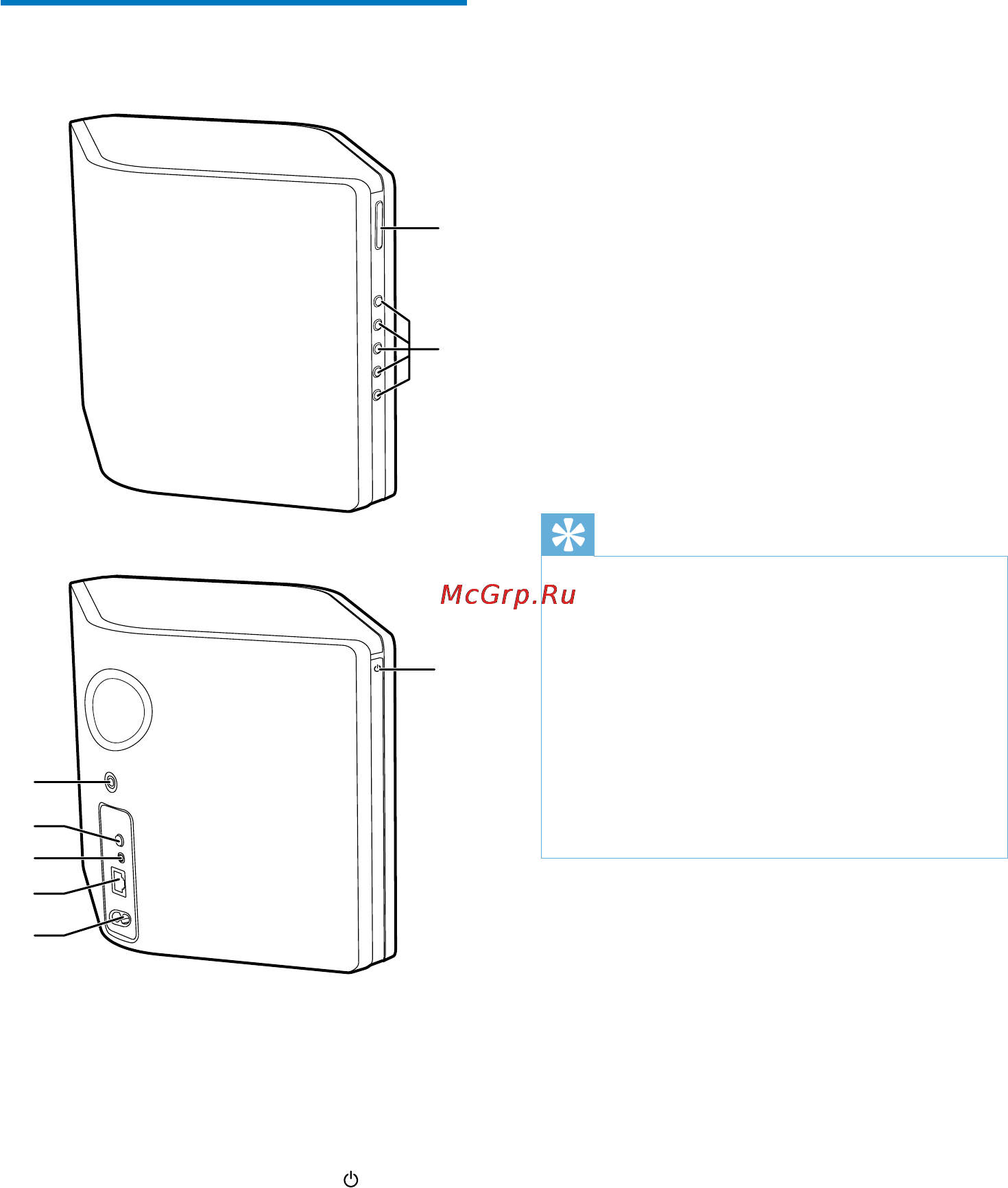 Philips AW5000/10 [8/21] Описание основного устройства