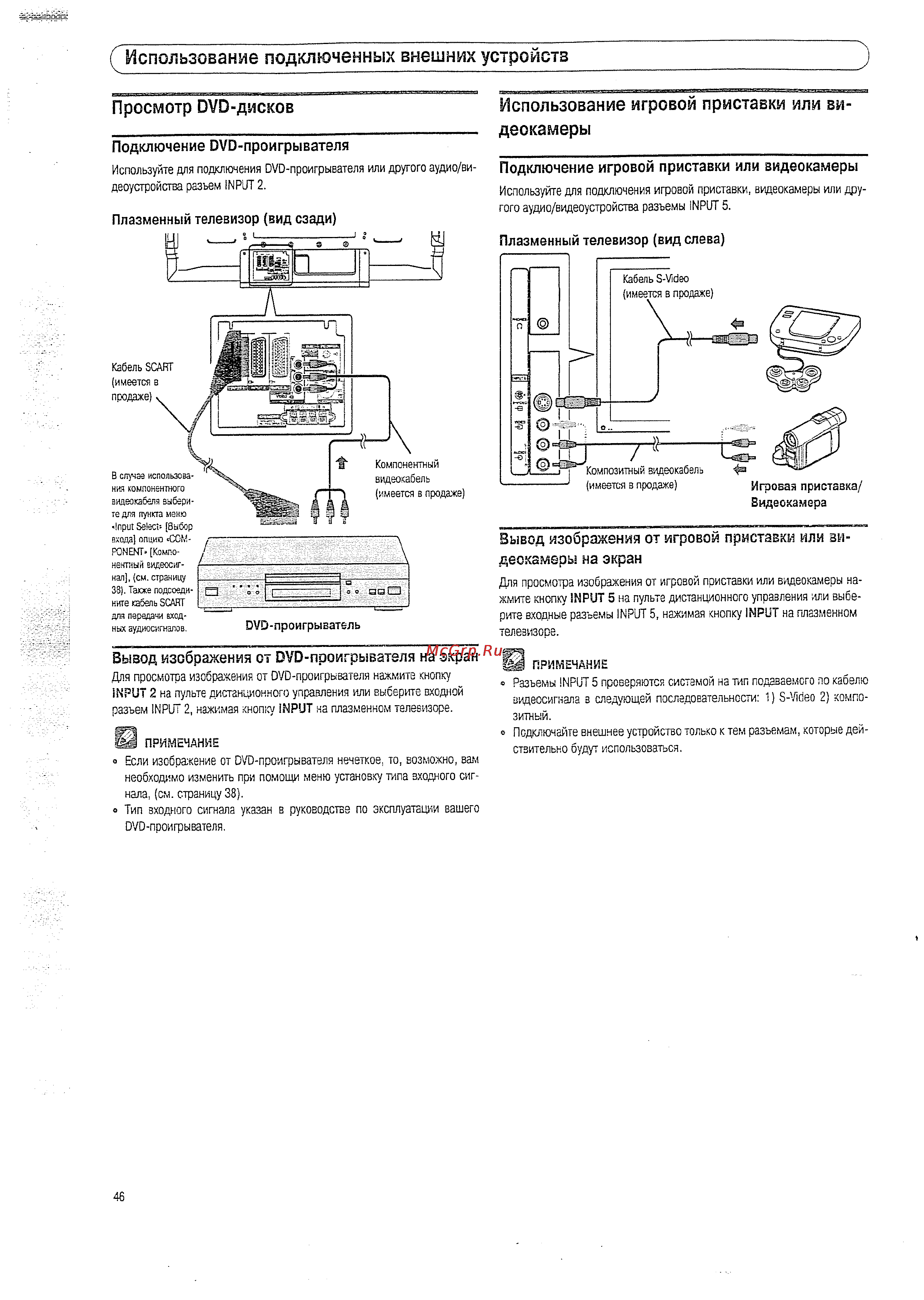 Pioneer PDP-427 XA/WYV5 [46/60] Г использование подключенных внешних устройств