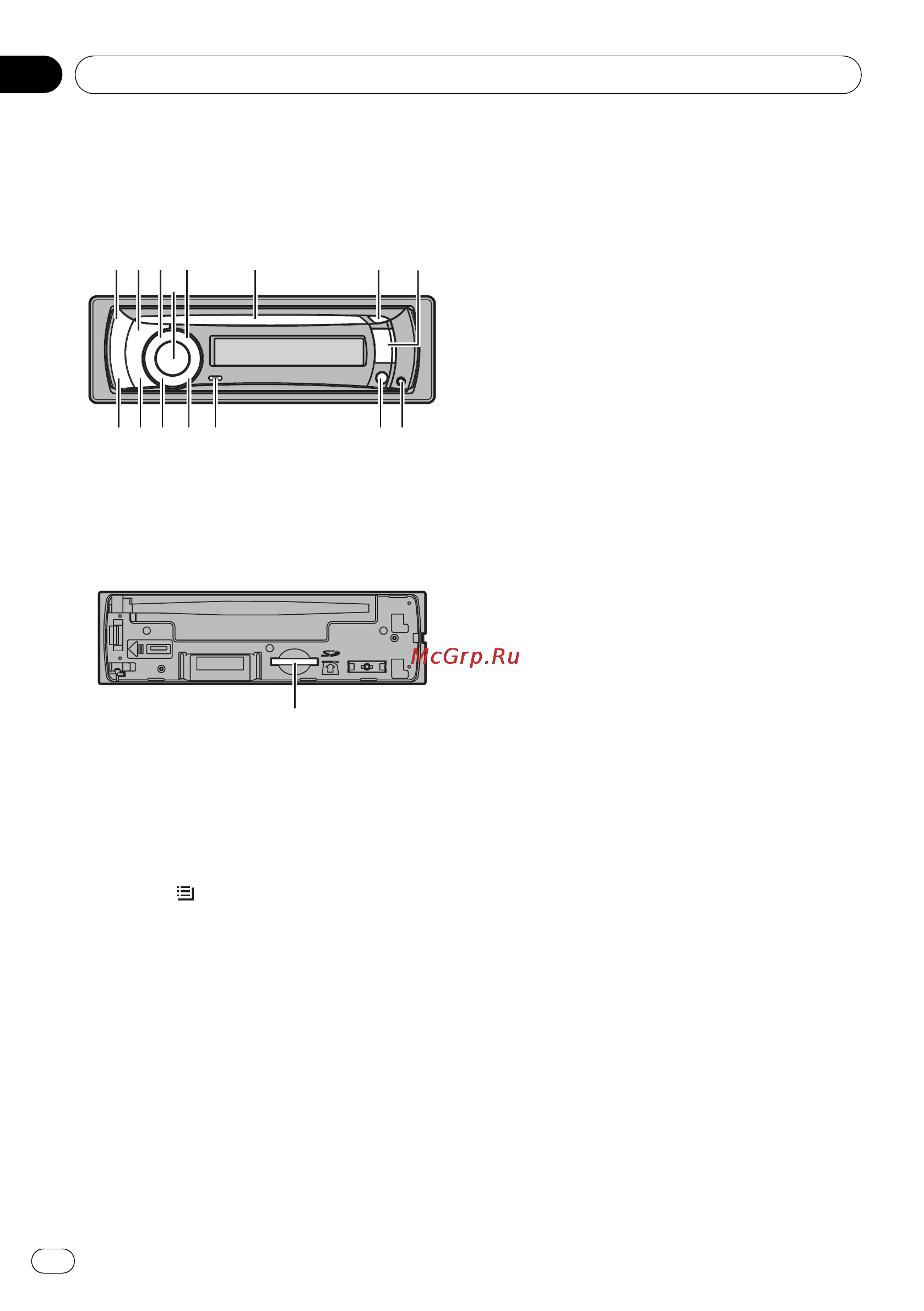 Pioneer DEH-3100 UB [9/74] Управление данным устройством