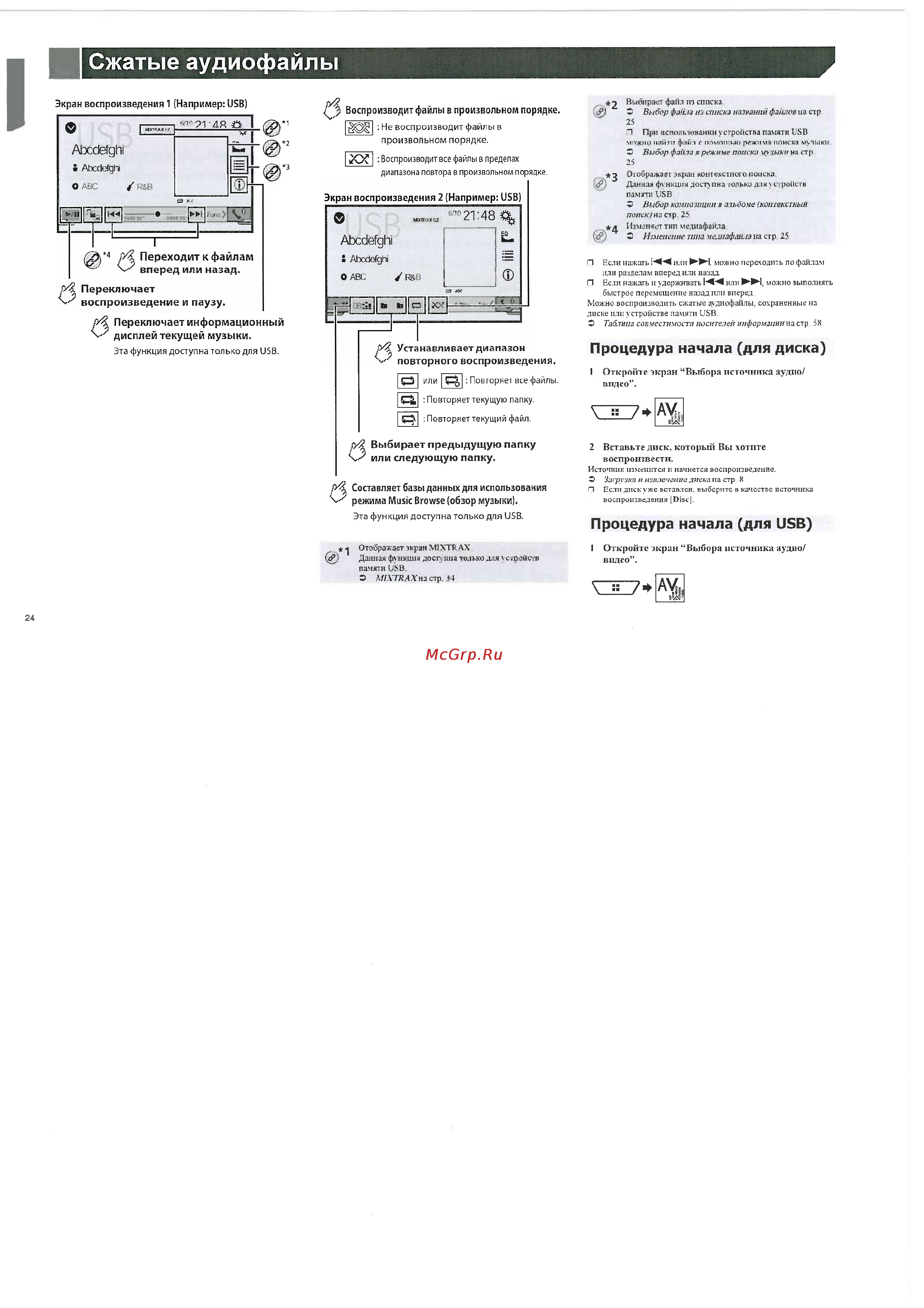 Pioneer AVH-X1700DVD [24/68] Процедура начала для usb
