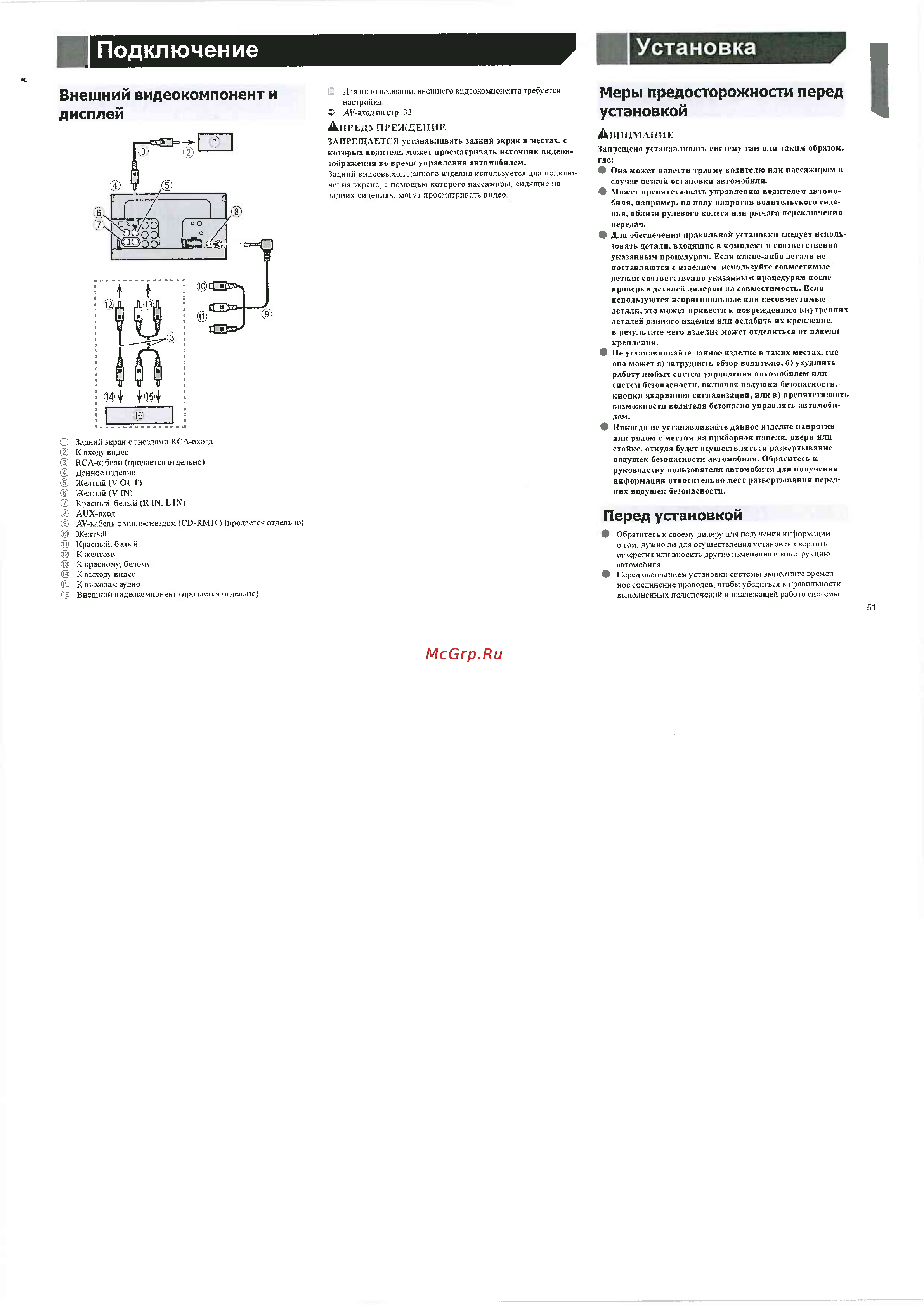 Pioneer AVH-X1700DVD [51/68] Подключение установка