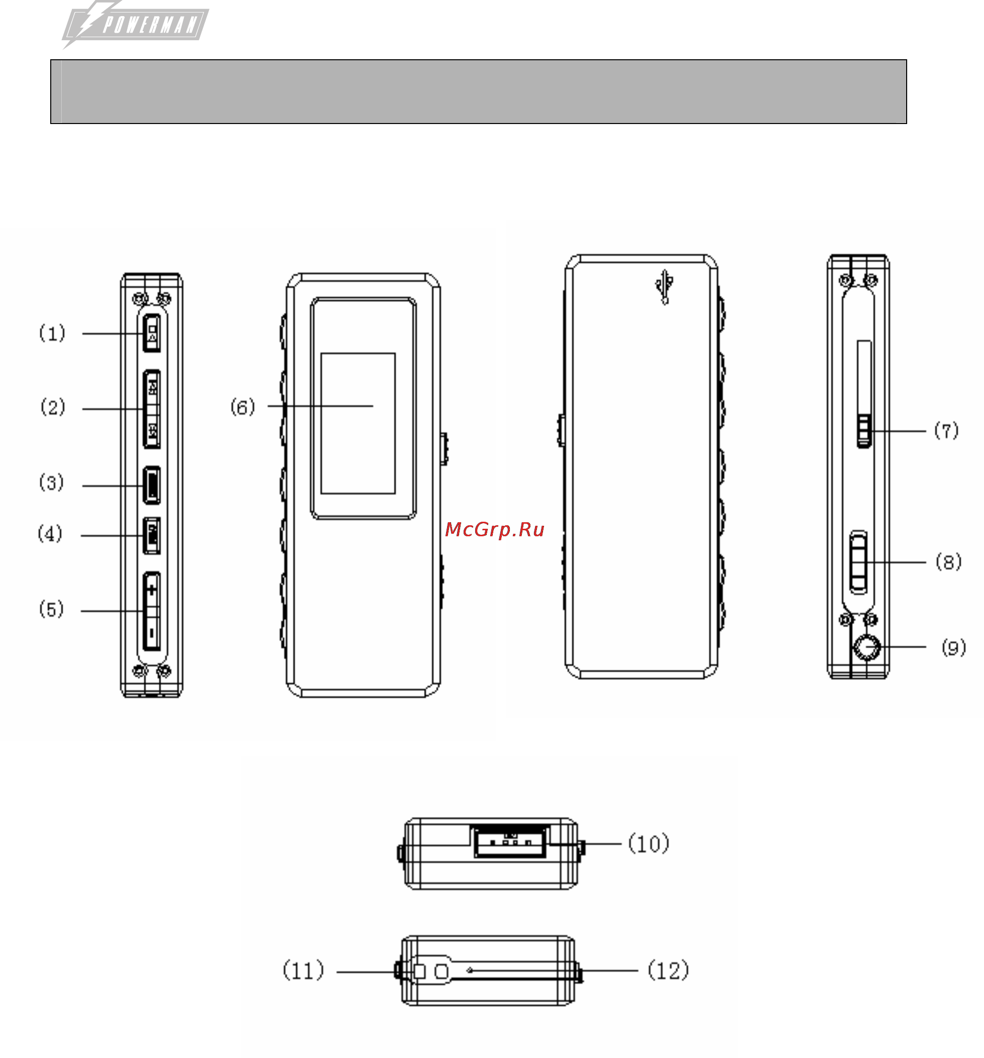 Powerman MC323F/1Gb [6/30] Главные функции