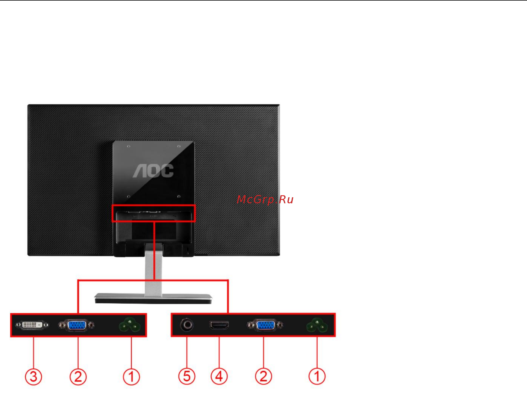 AOC I2476VWM [12/69] Пoдключeниe мoнитopа
