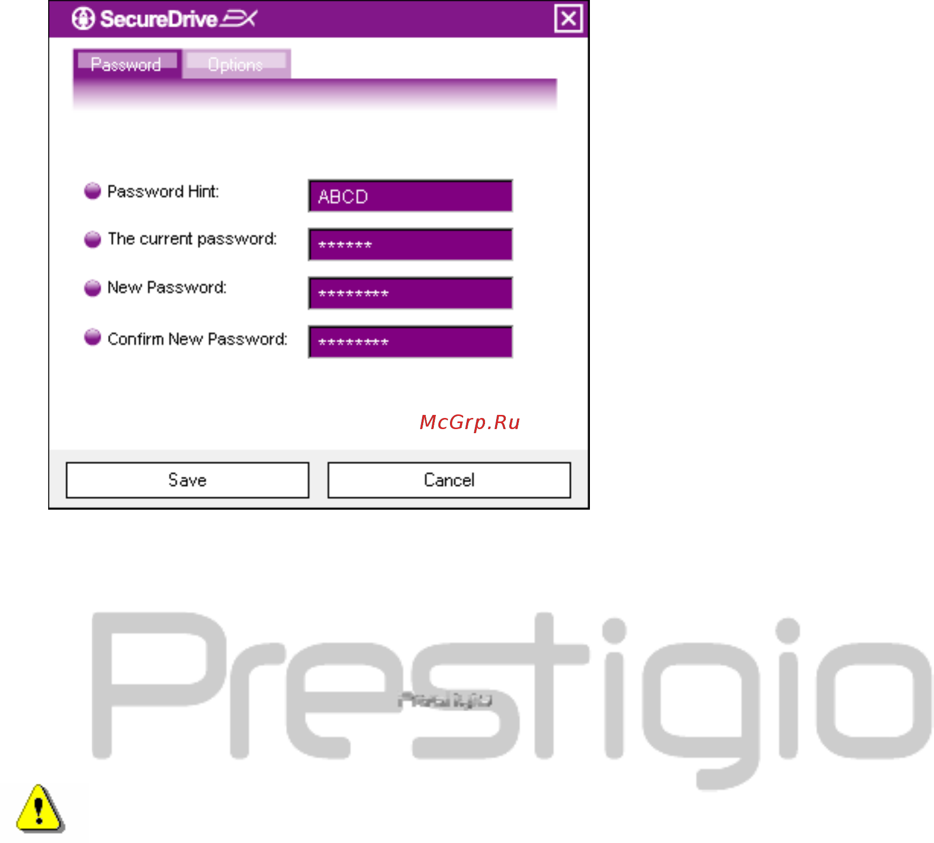 Prestigio Styl.100GB 1.8'' WH [21/38] Удаление приложения securedrive ex