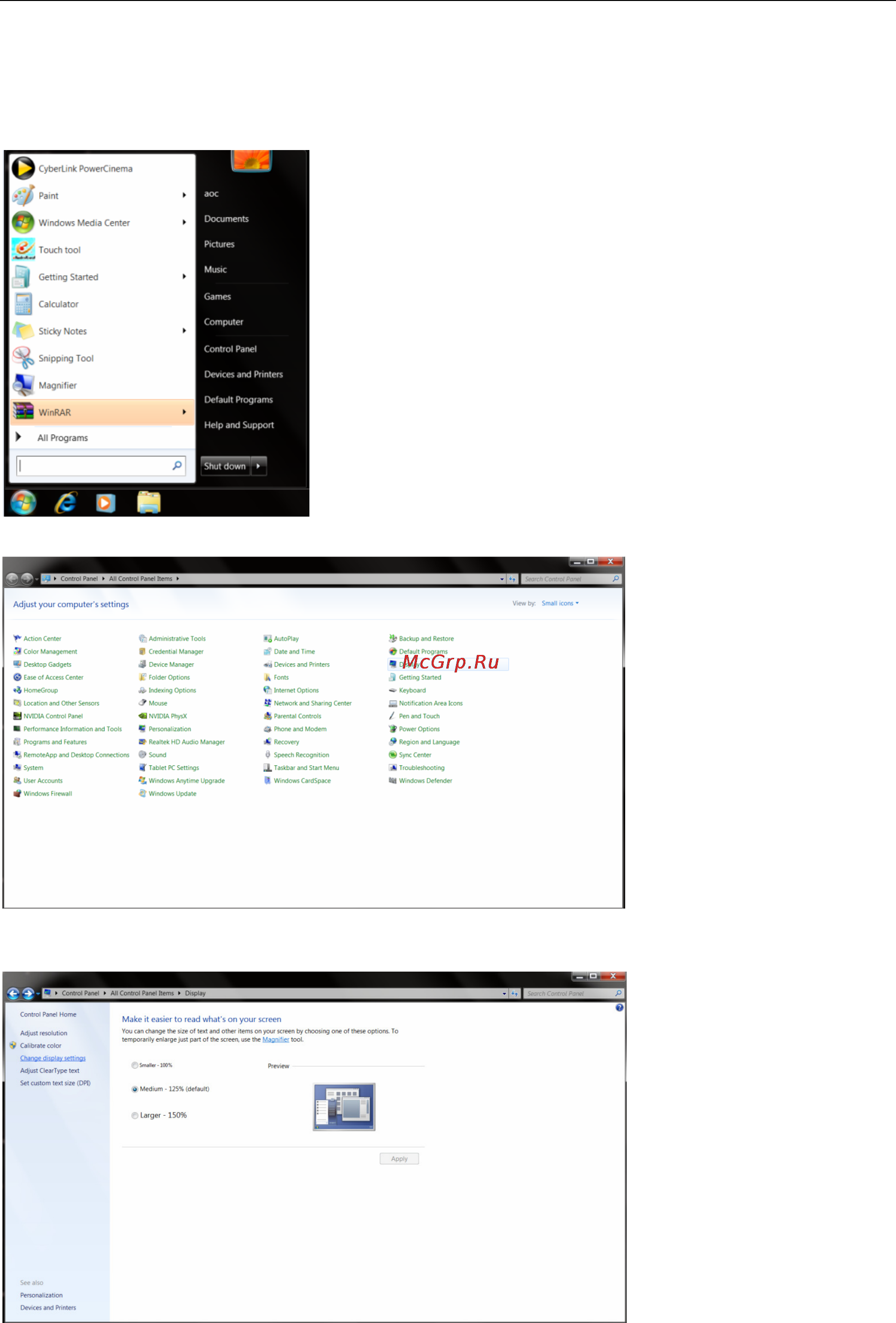 AOC U3477PQU [44/81] Windows 7