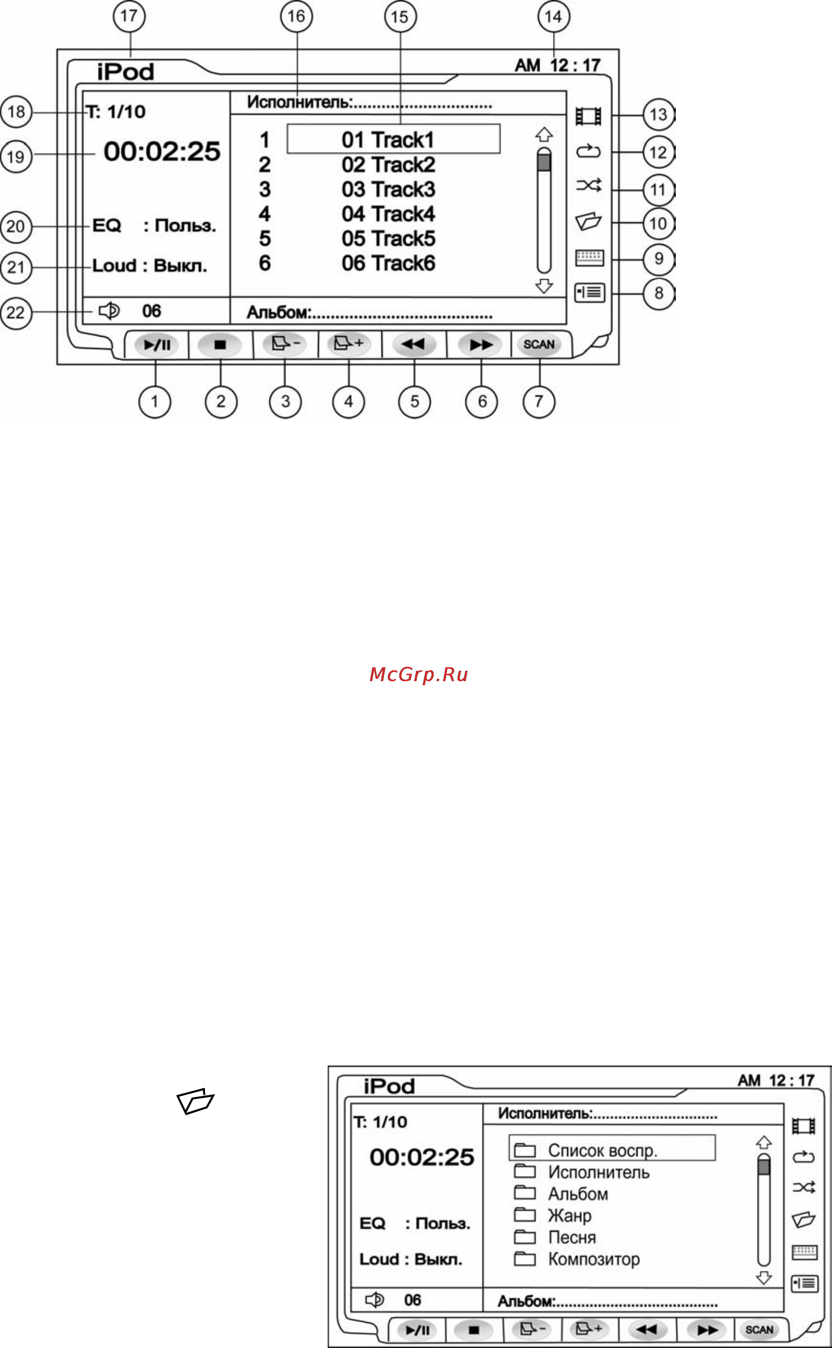 Prology MDD 705 [23/28] Операции управления ipod