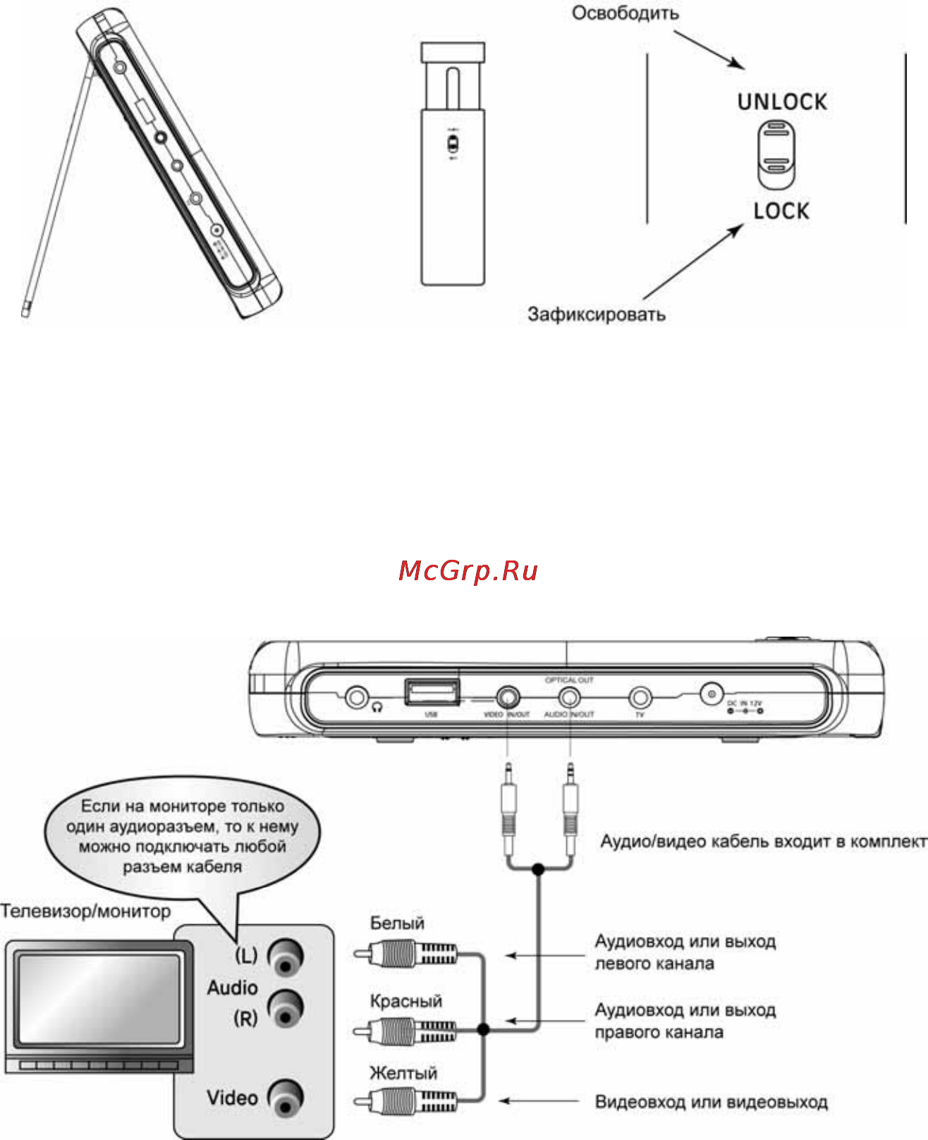 Prology AVD-850 [8/24] Подключение проигрывателя к дополнительным устройствам