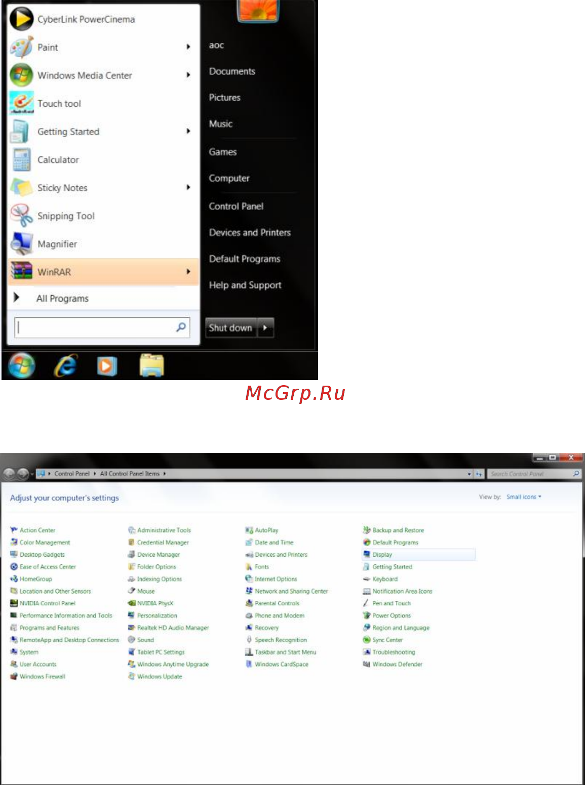 AOC E2260SDA [32/66] Windows 7