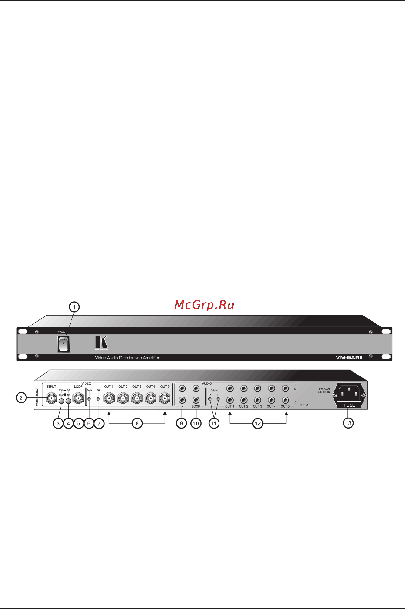 Kramer VM-5ARII [10/28] Усилители серии vm