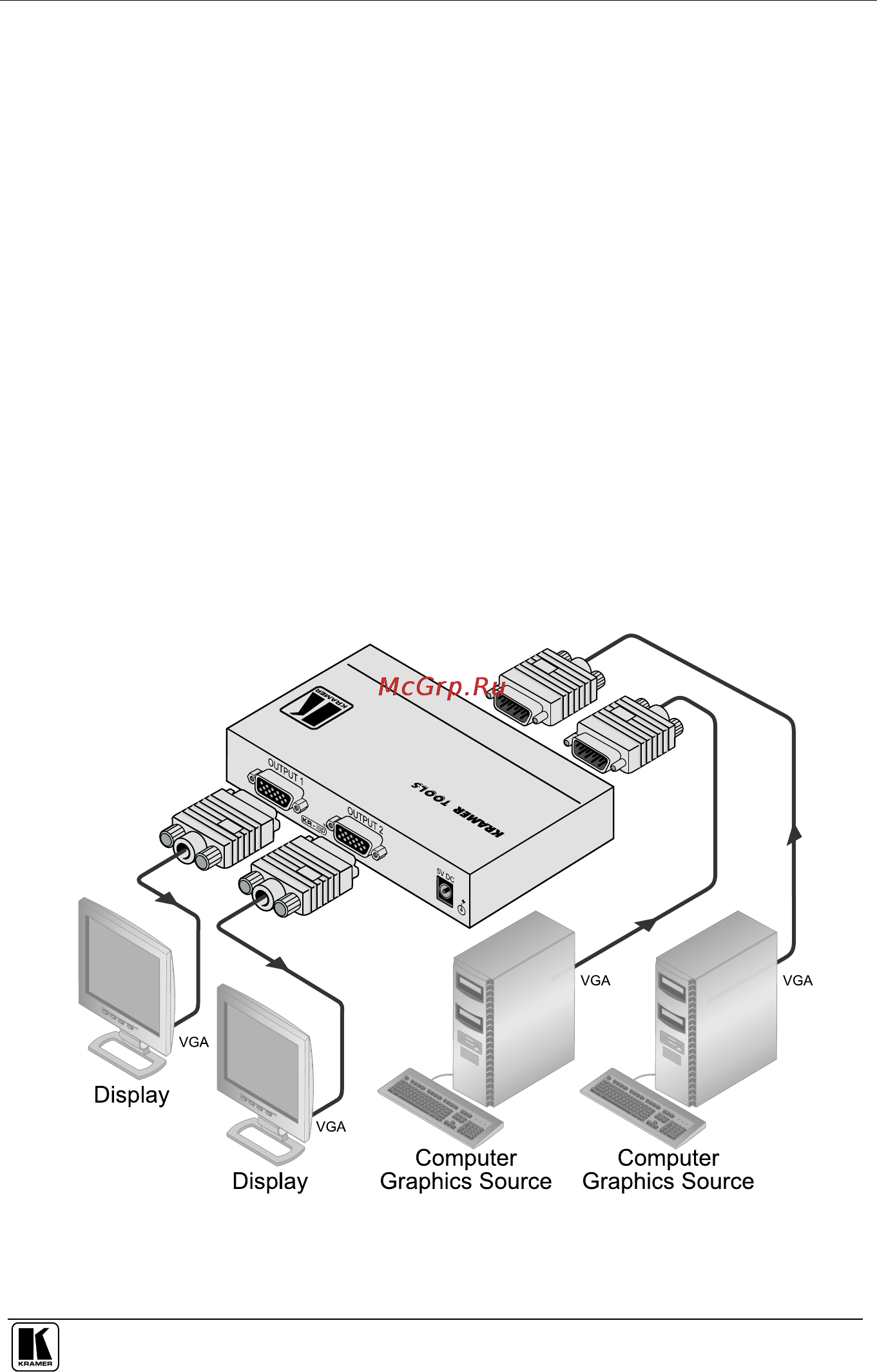 Kramer VP-222K [7/10] Connecting the uxga switcher da