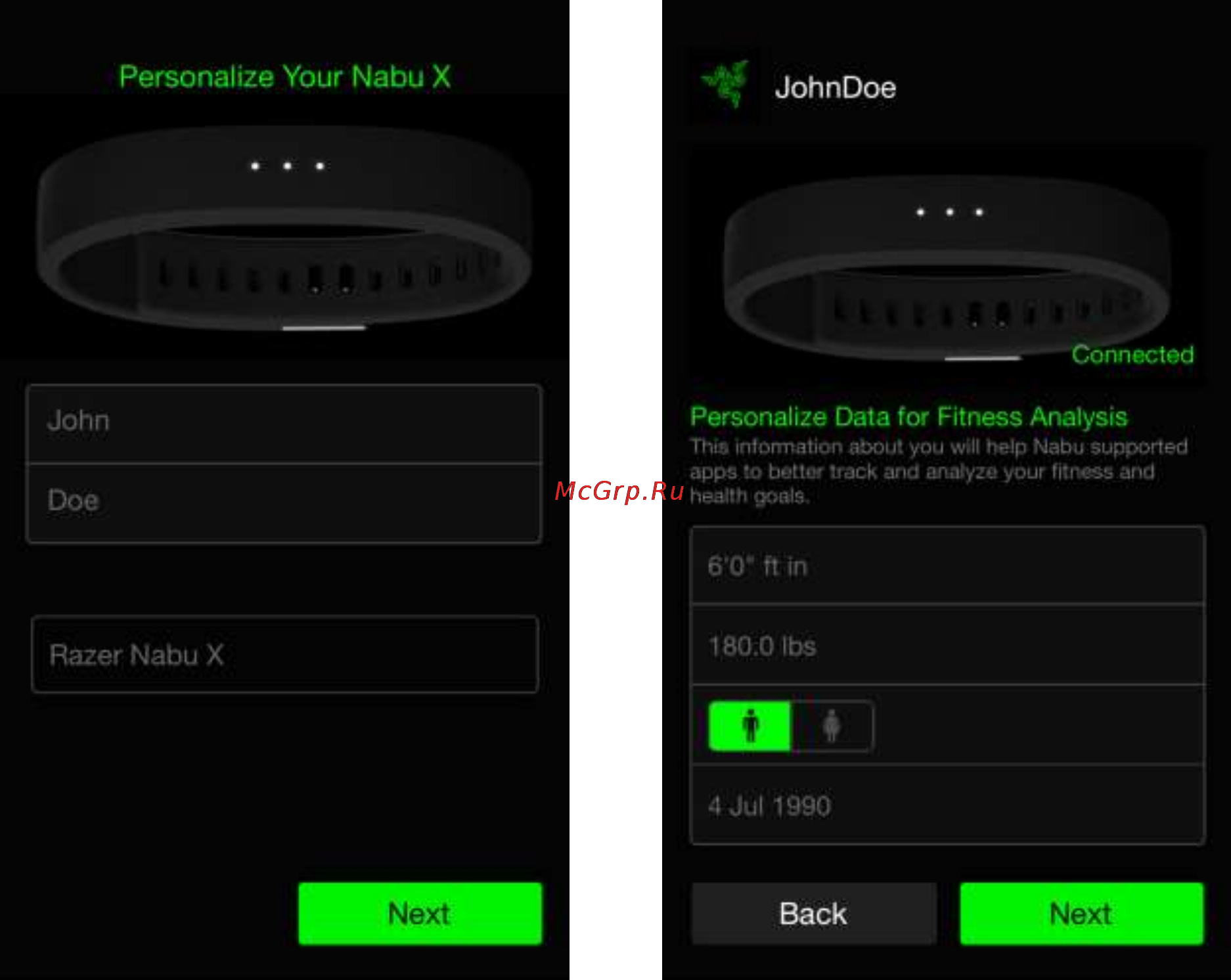 Razer Nabu X White (RZ15-01290200-R3G1) [15/27] Экран личных настроек