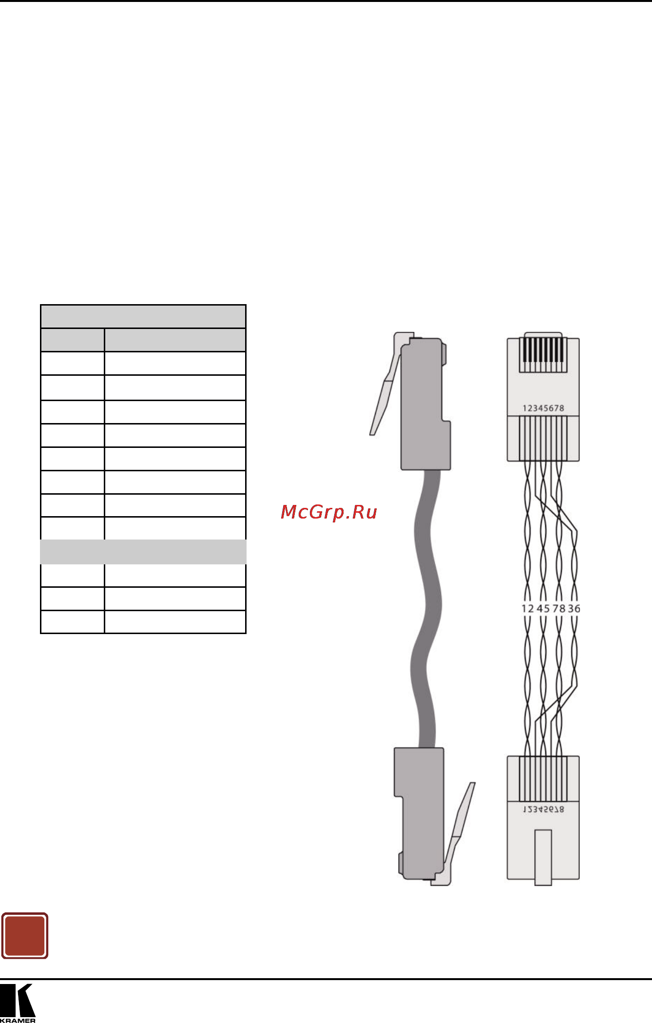 Kramer SID-X1N [19/24] Разделка разъемов входа выхода вытой пары типа rj 45