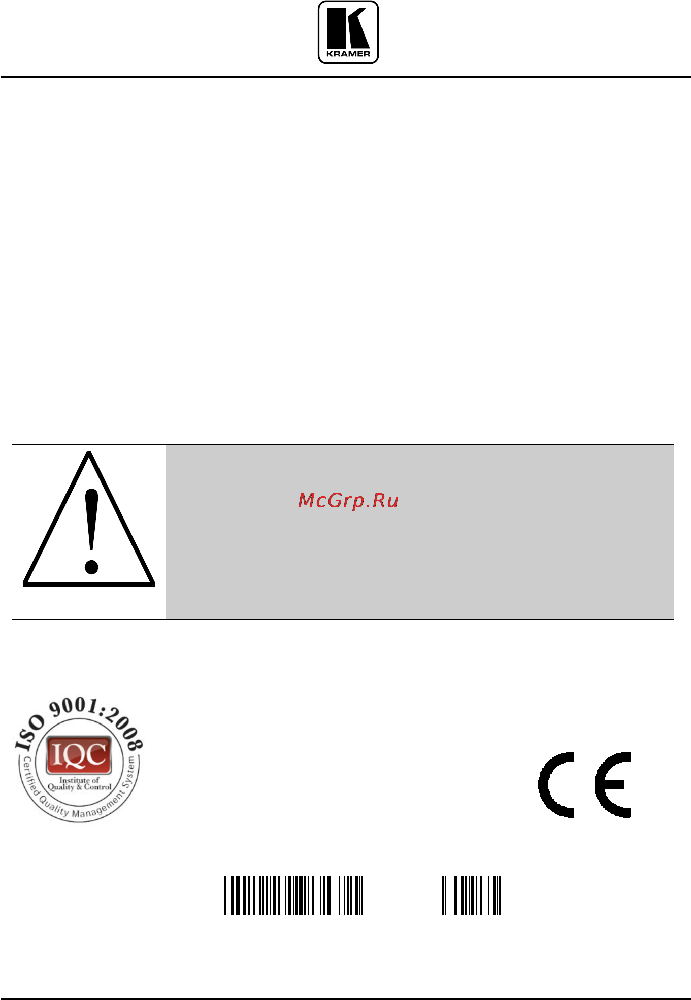 Kramer RC-52N [10/10] Caution