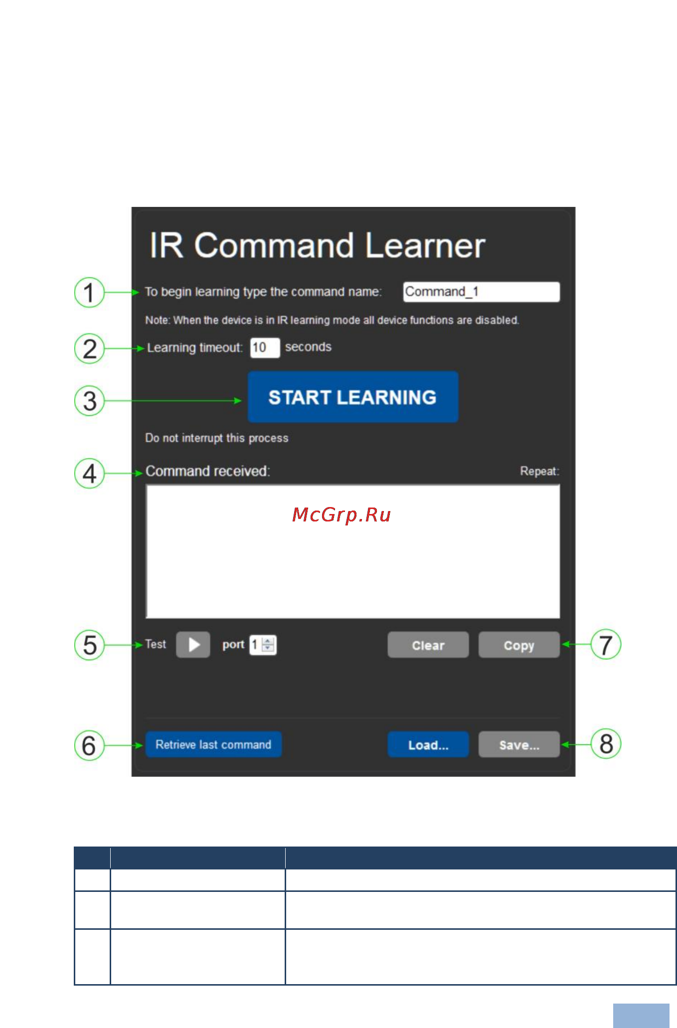 Kramer FC-26 [30/68] Ir command learner page