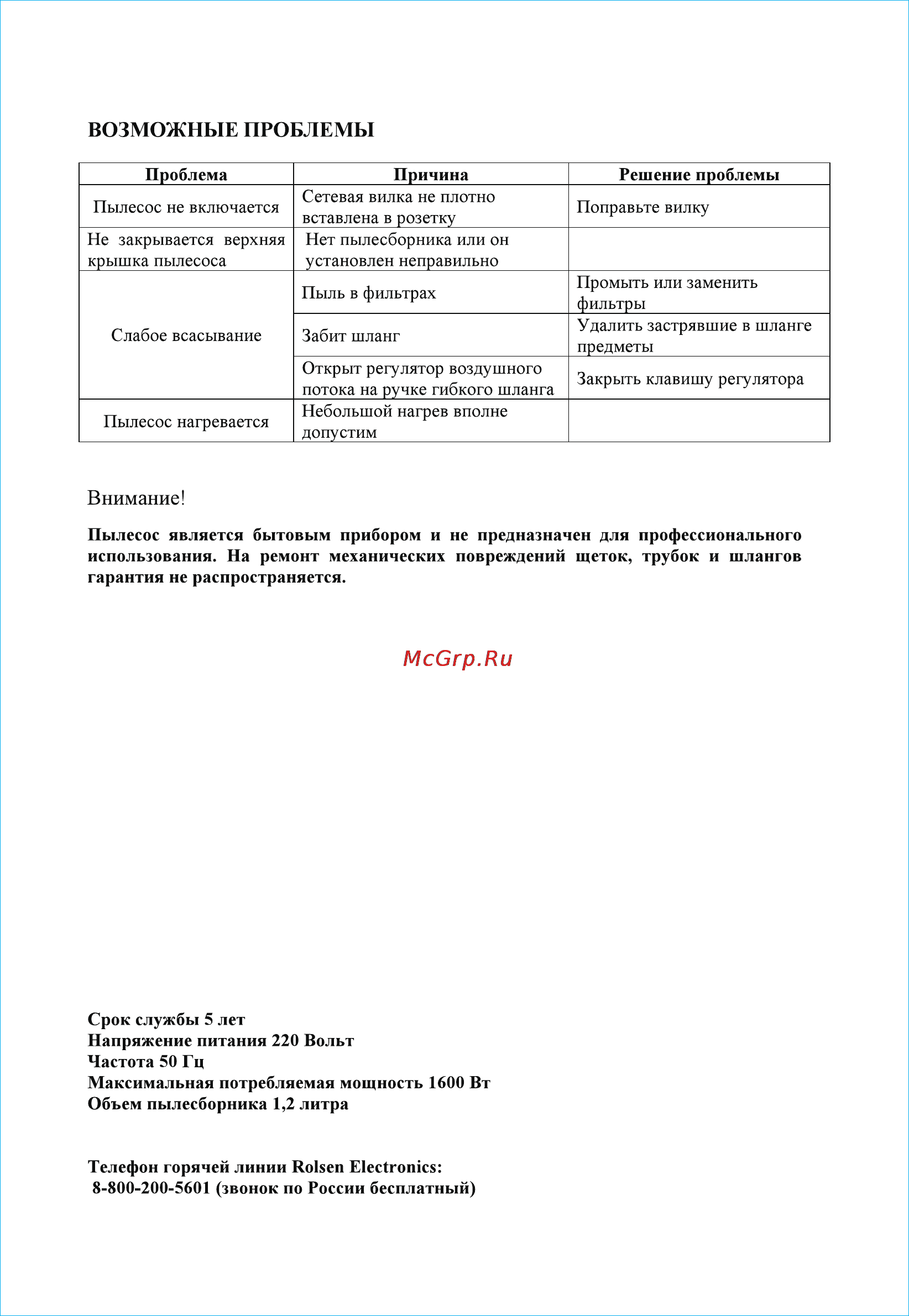 Rolsen C-1264TSF Инструкция по эксплуатации онлайн [7/8] 139739