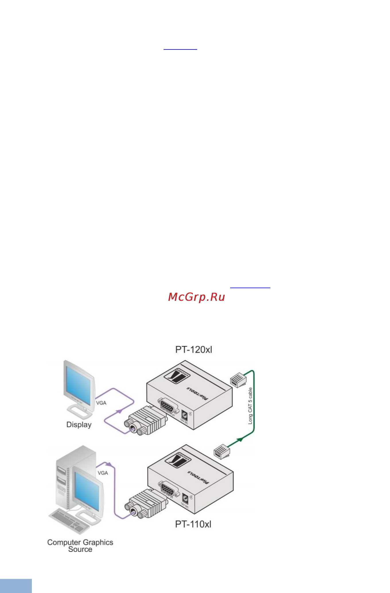 Kramer PT-120XL [15/20] Connecting the pt 120xl xga line receiver