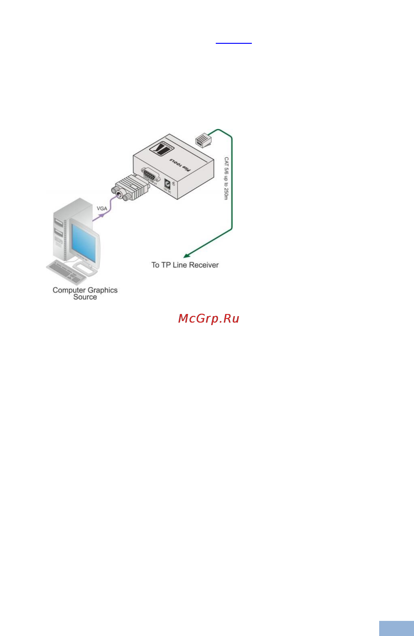 Kramer WP-110 [8/20] Connecting the pt 110xl uxga line transmitter