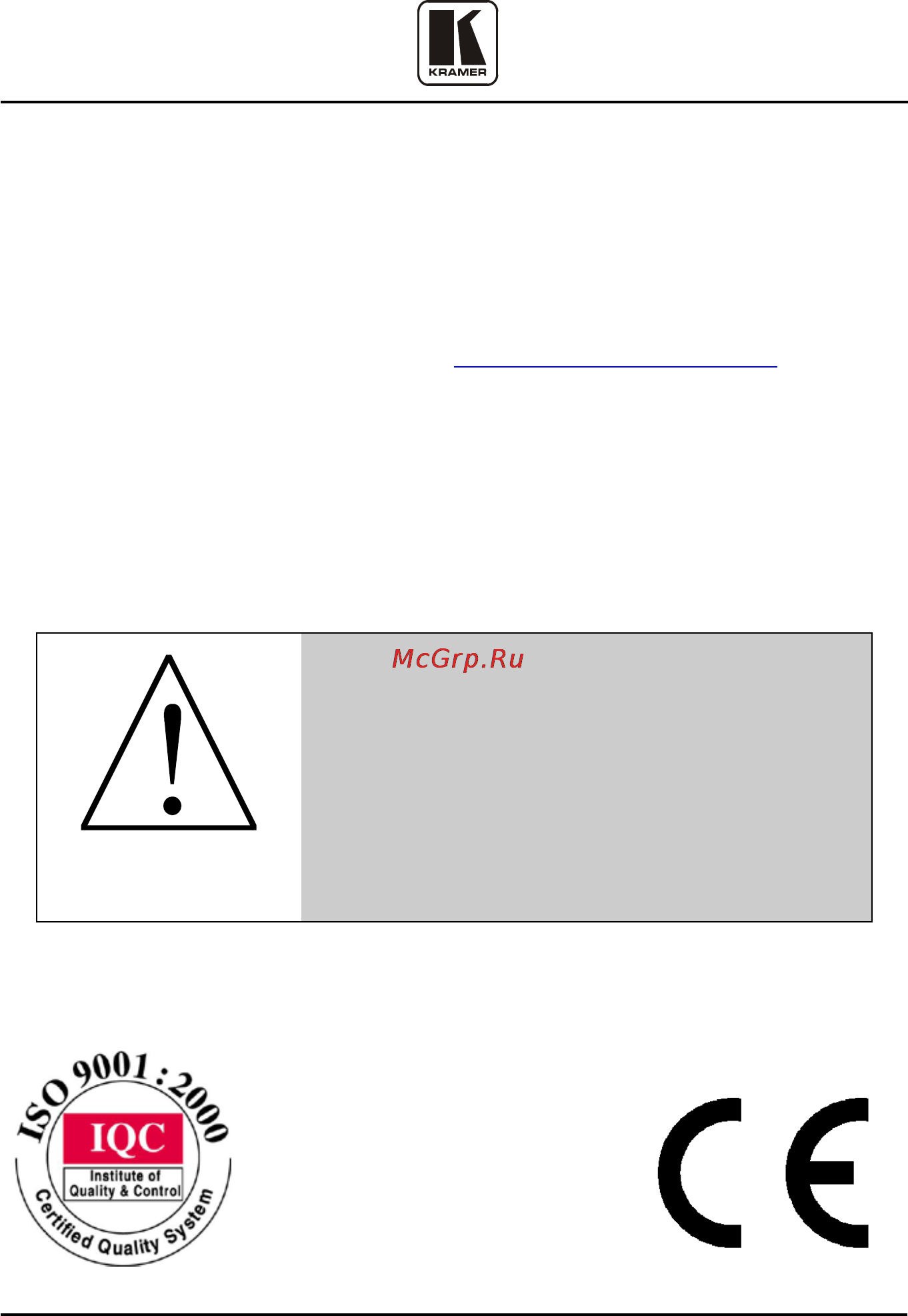 Kramer TP-185 [21/21] Caution