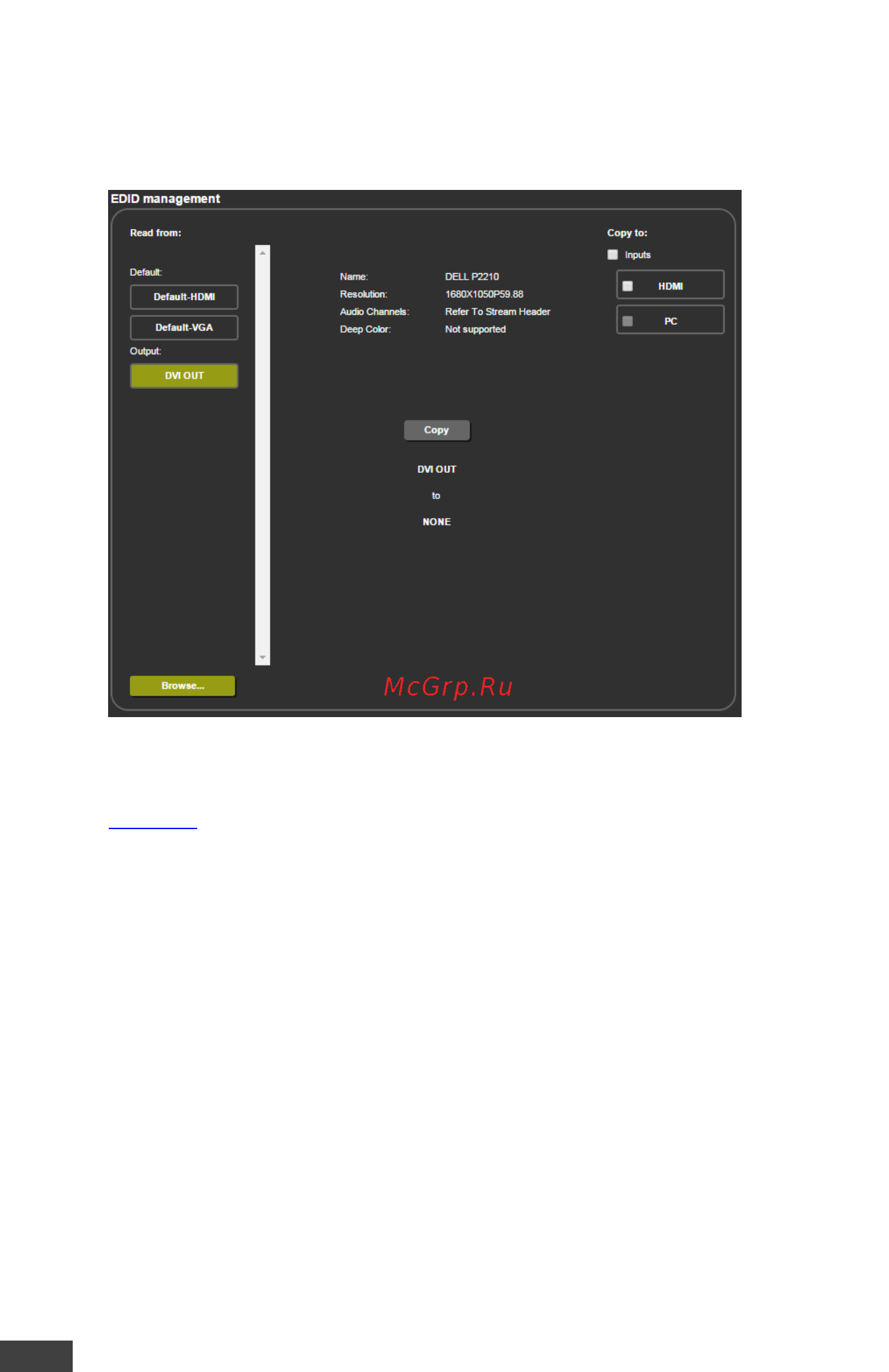 Kramer VP-439 [29/52] The edid management page