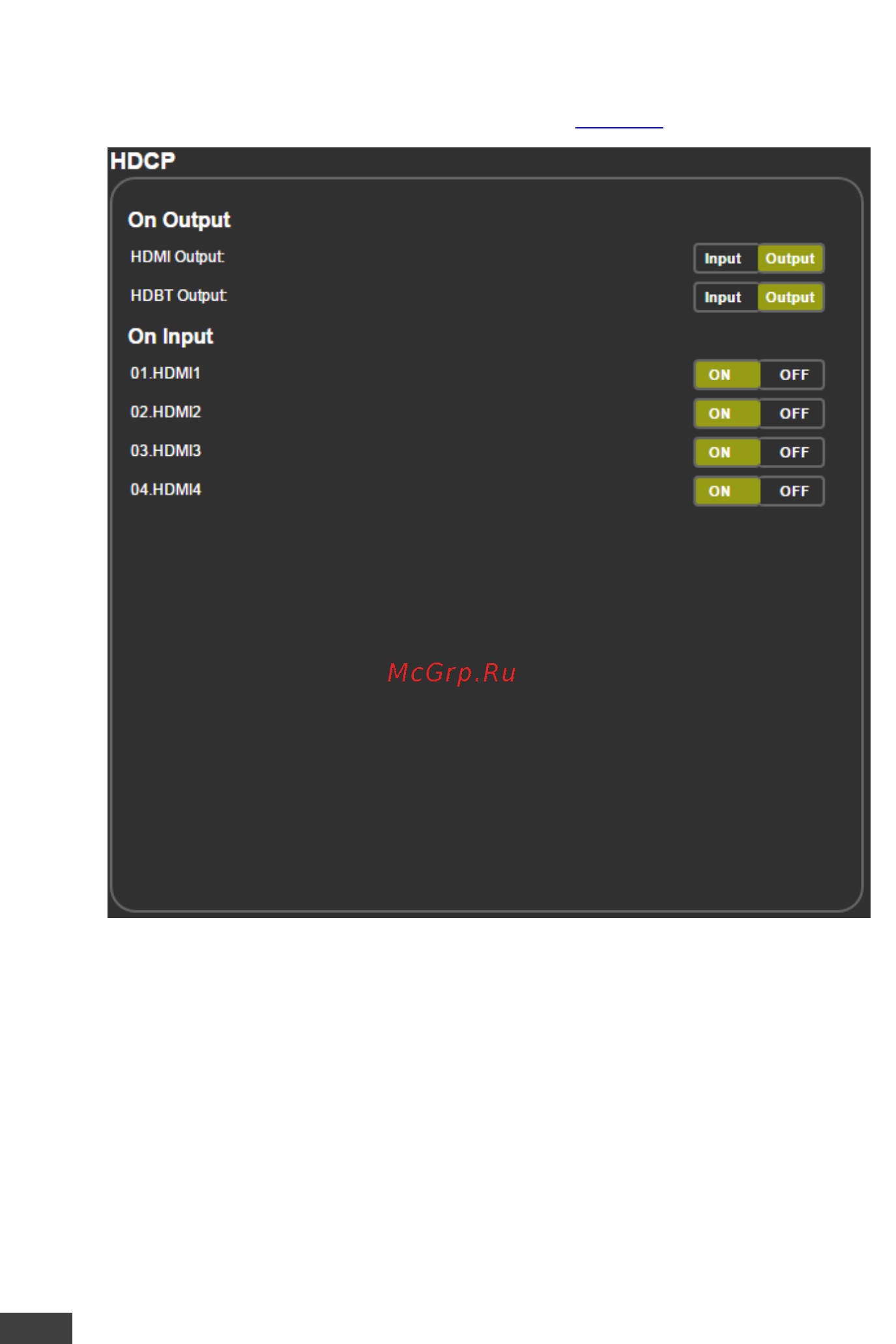 Kramer VP-440 [33/59] The hdcp page