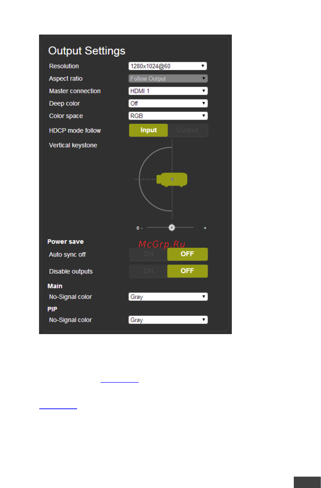 Kramer VP-770 [85/123] The output settings