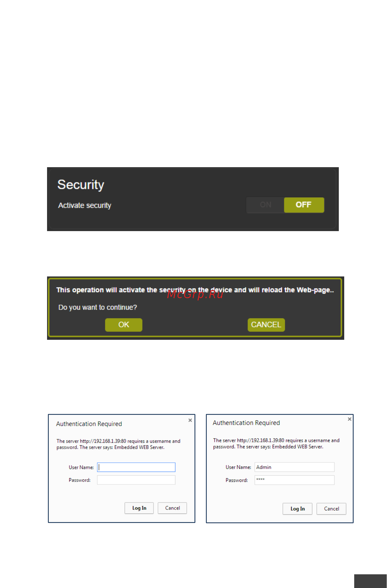 Kramer VP-771 [103/129] The security page
