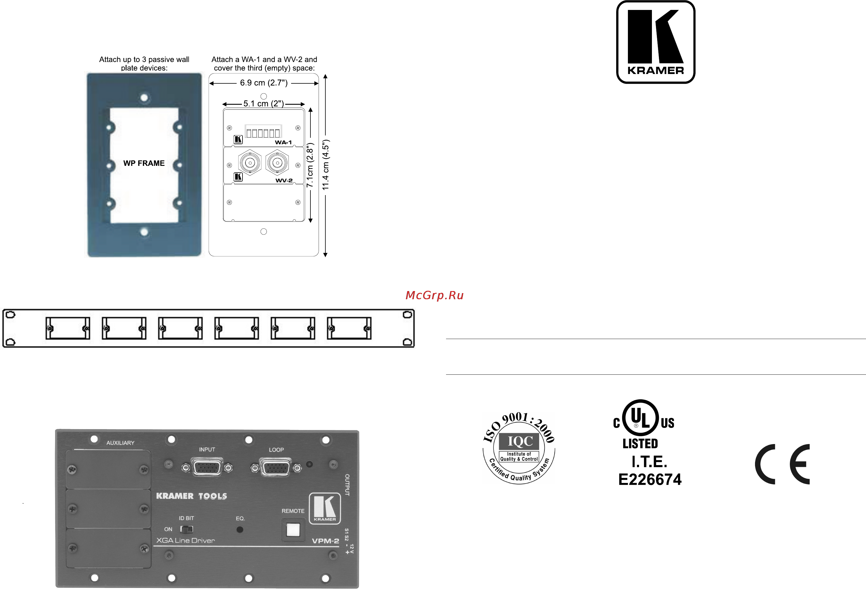 Kramer WA-2N [41/41] Wall plate wp series