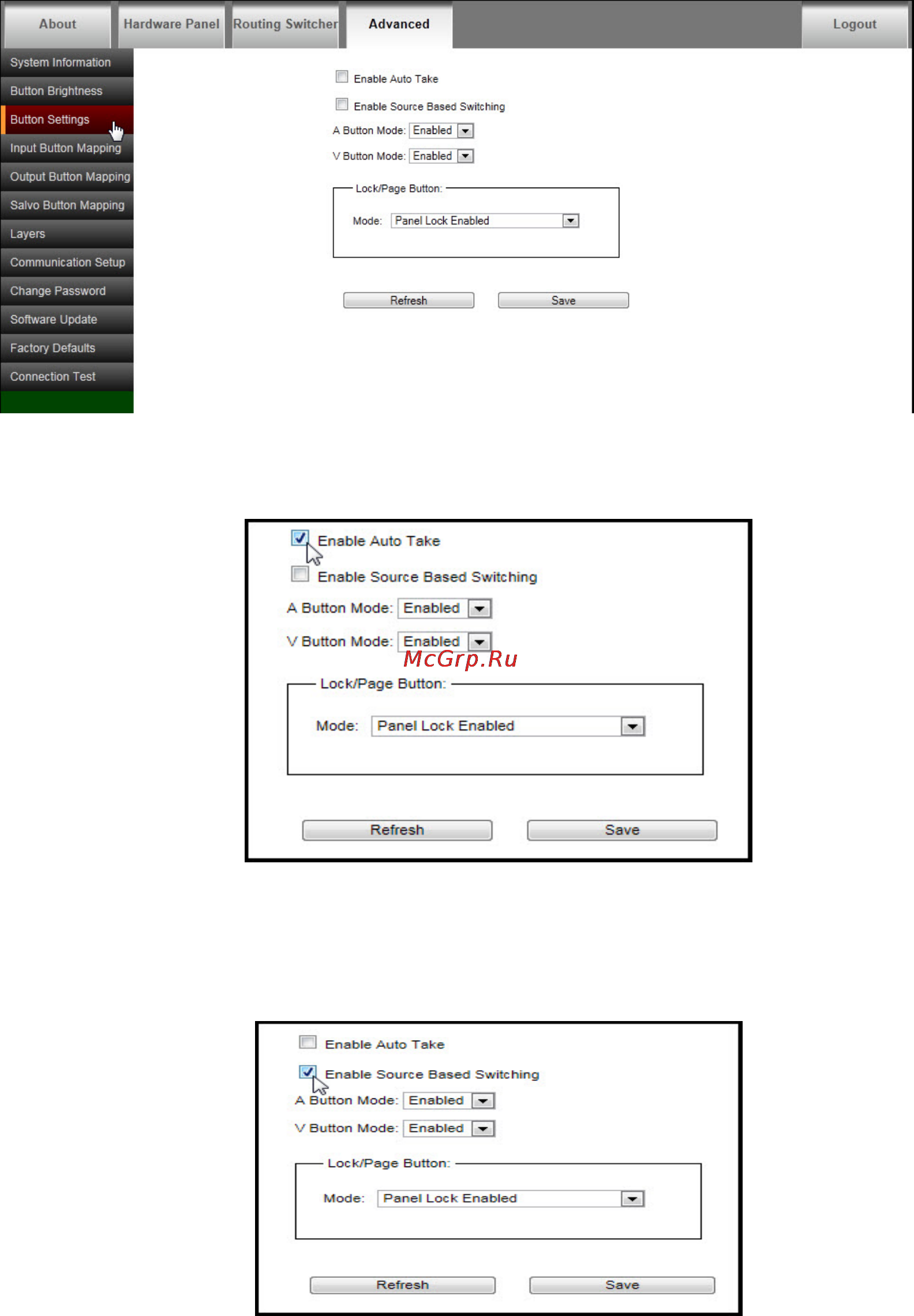 Kramer Aspen RCP-7272 [23/48] Button settings
