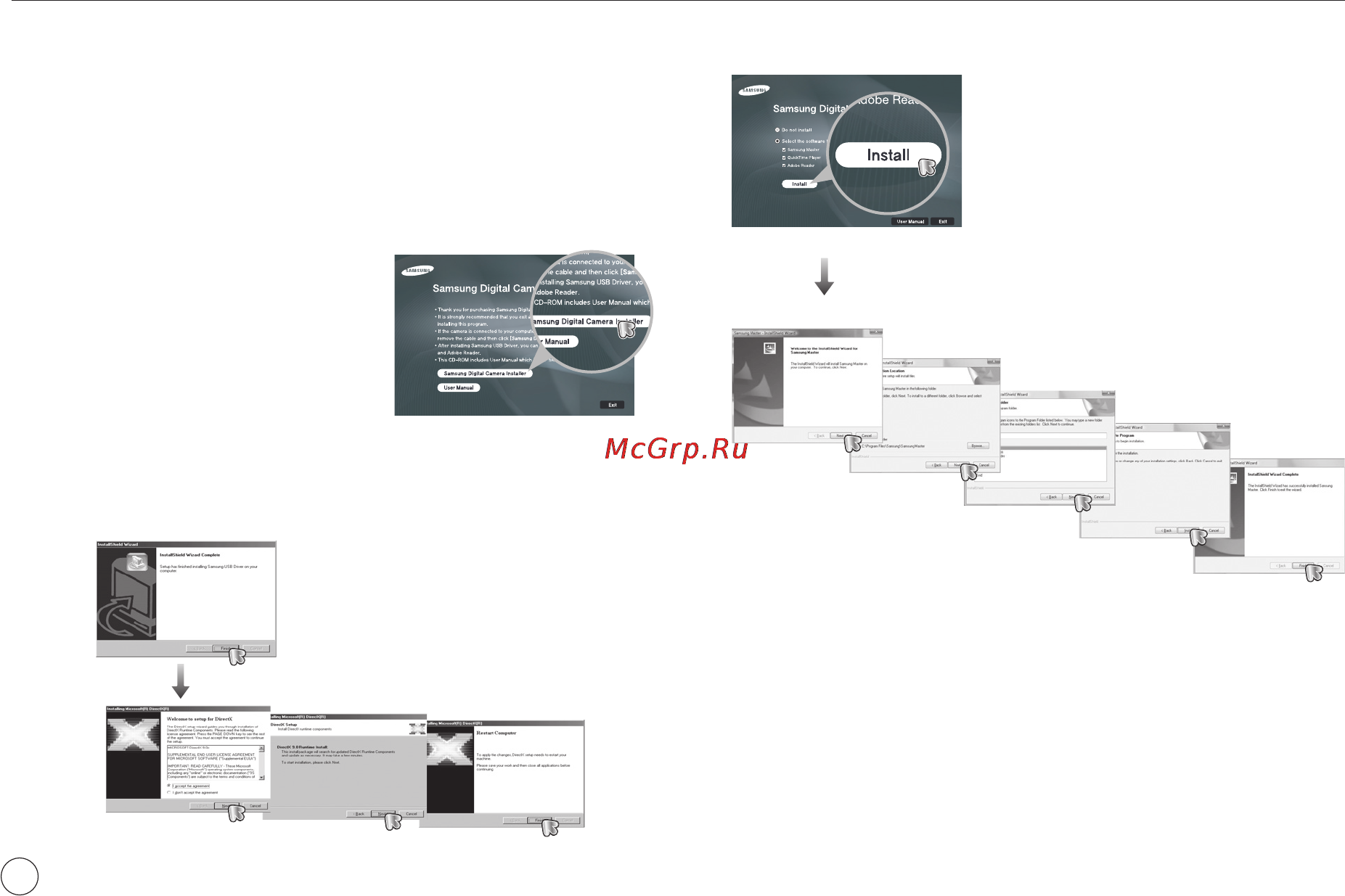 Samsung EC-NV24Bl HD Black [83/97] Для работы фотокамеры с пк сначала установите прилагаемое программное обеспечение после этого изображения записанные на фотокамере можно будет перенести на пк и отредактировать в графическом редакторе