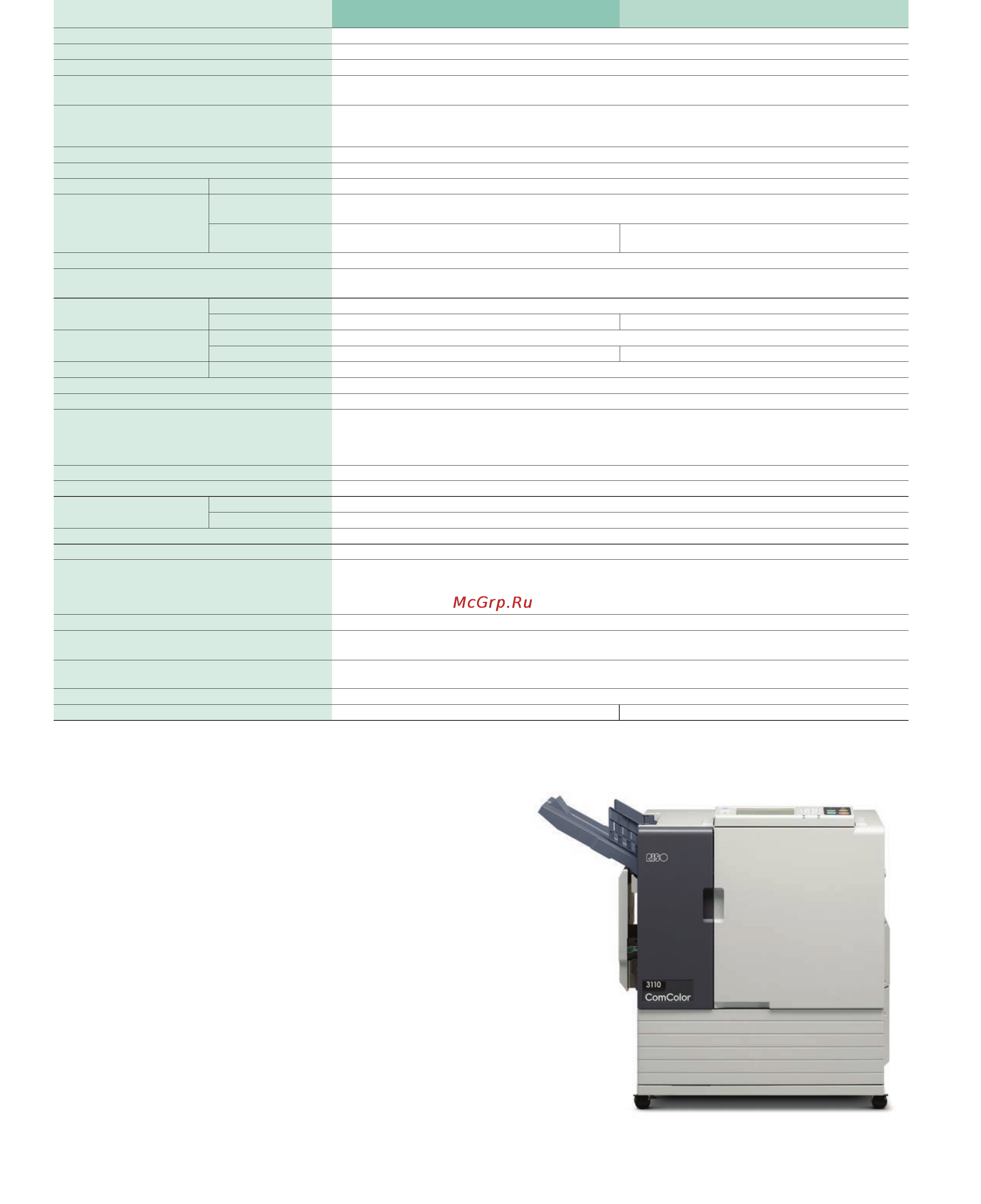 Riso ComColor 7150 [11/12] Технические характеристики