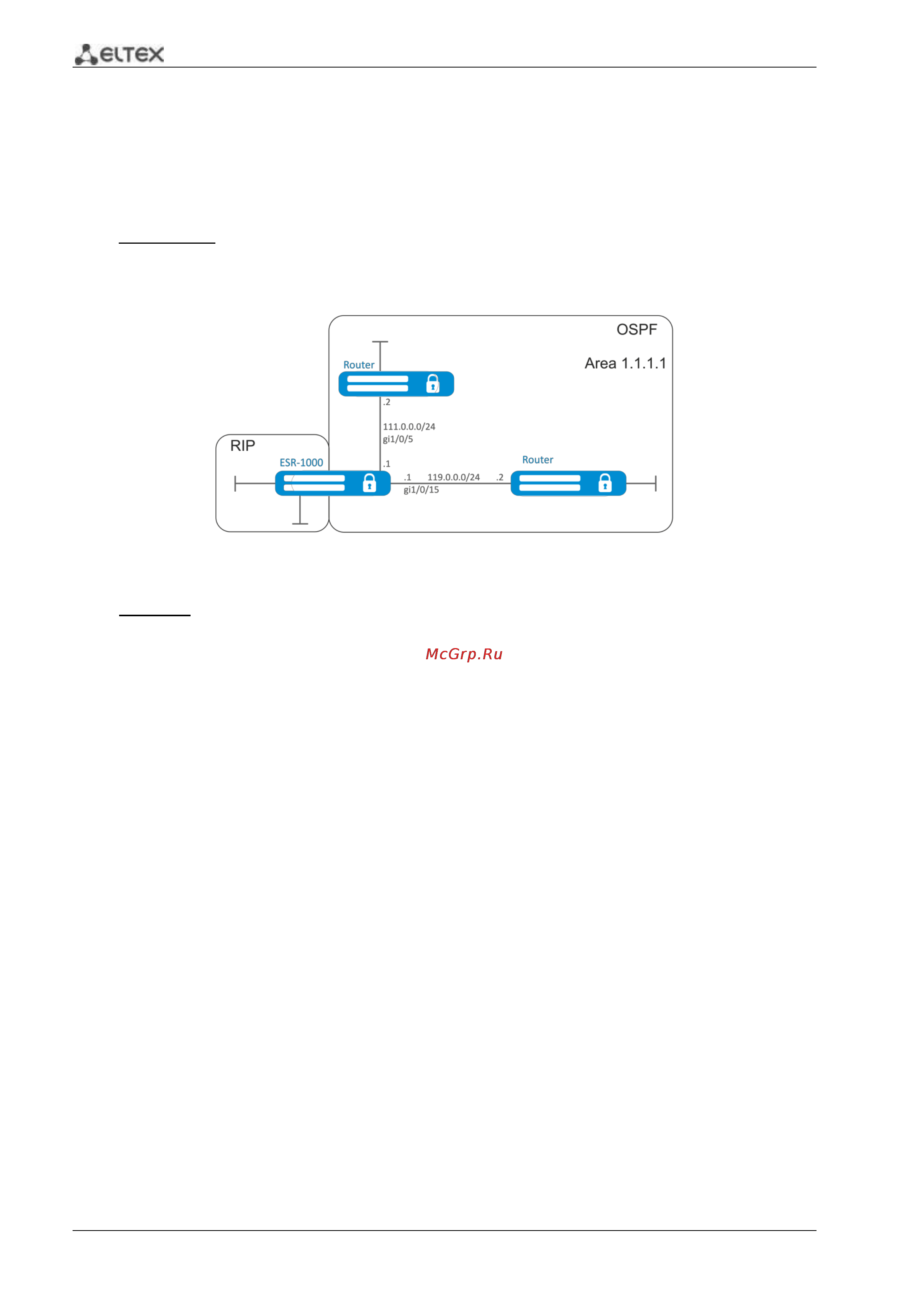 Eltex ESR-200 [58/94] Настройка ospf