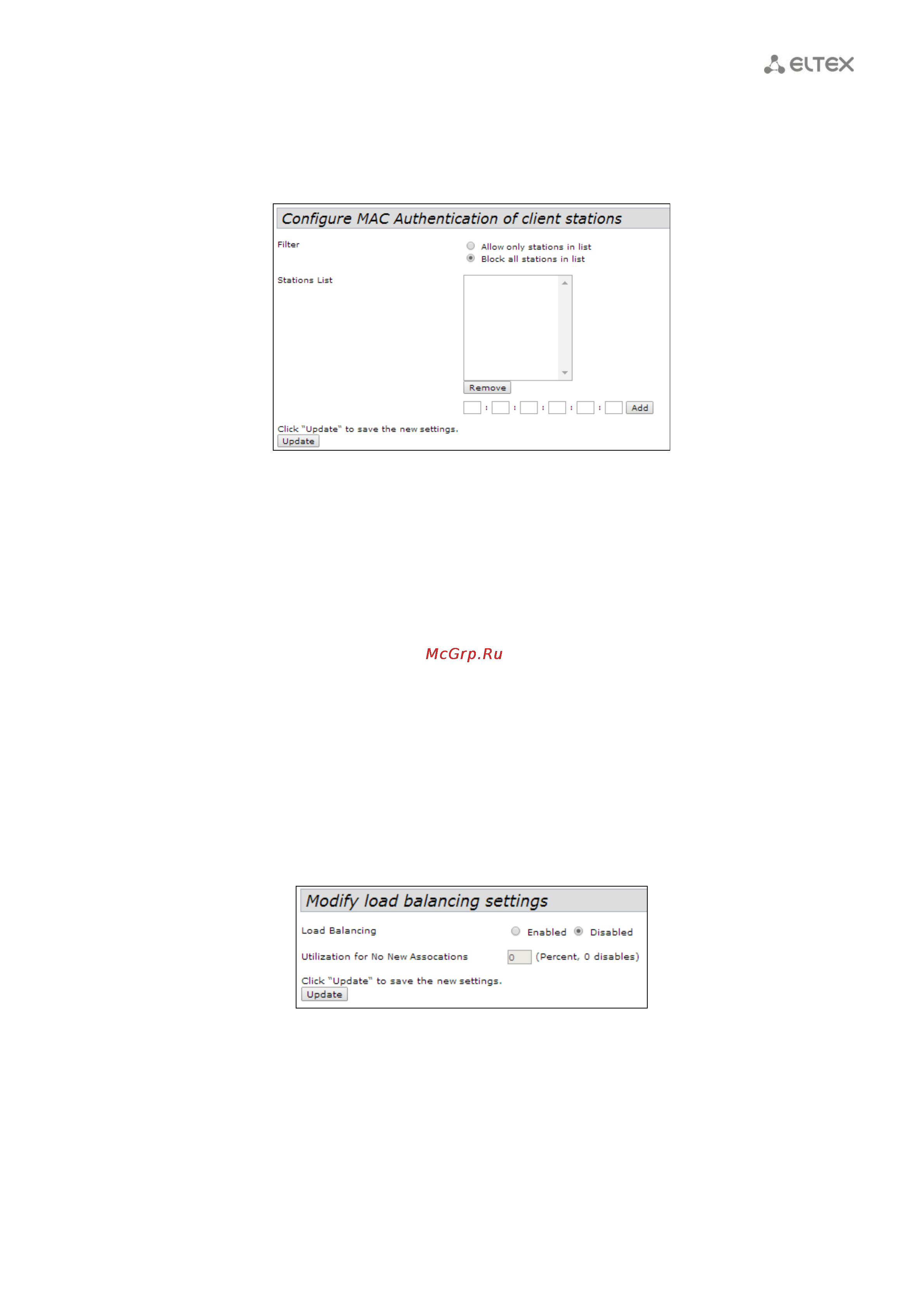 Eltex WEP-12AC [37/90] Подменю mac authentication