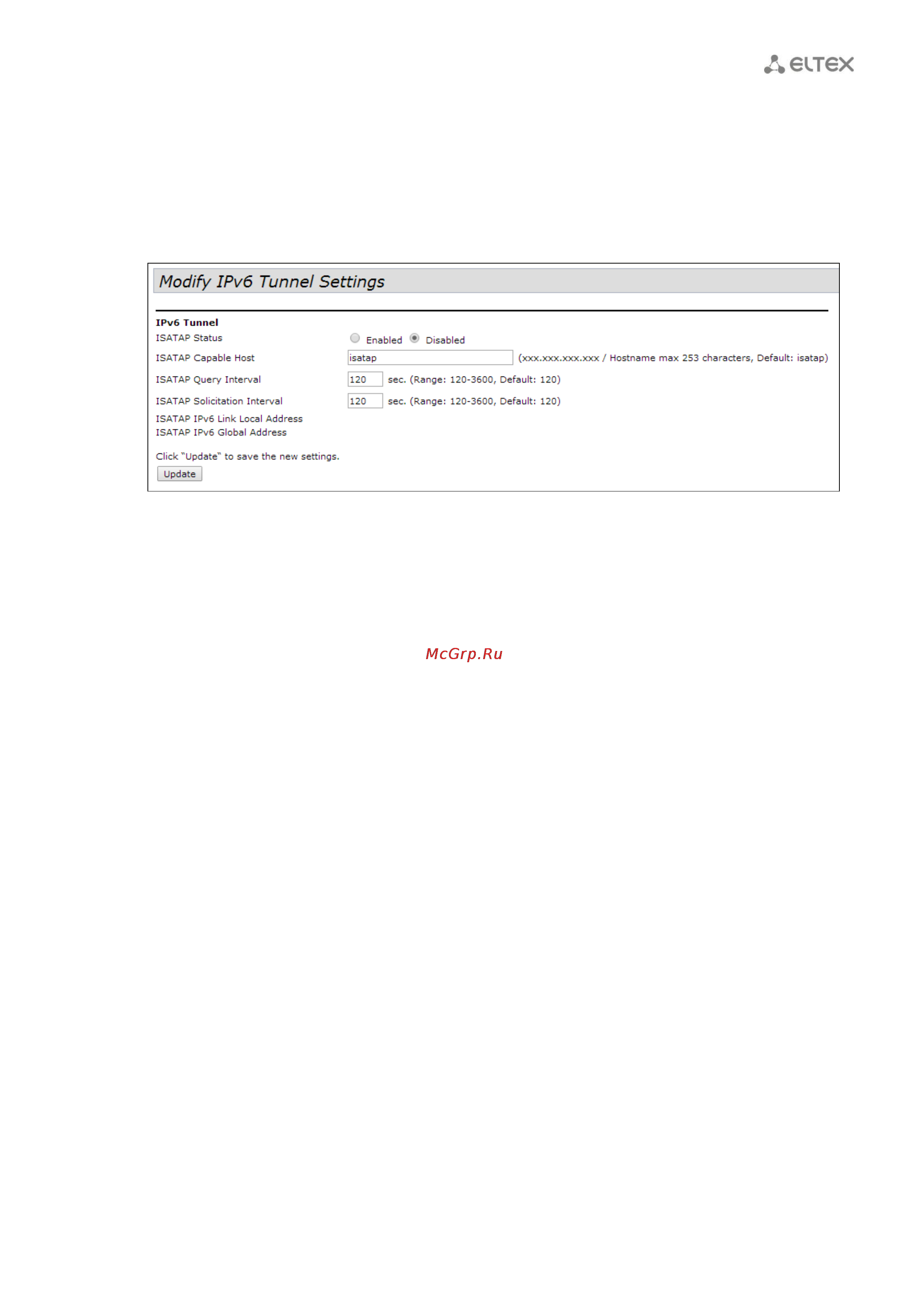Eltex WOP-12AC-LR [23/82] Подменю ipv6 tunnel