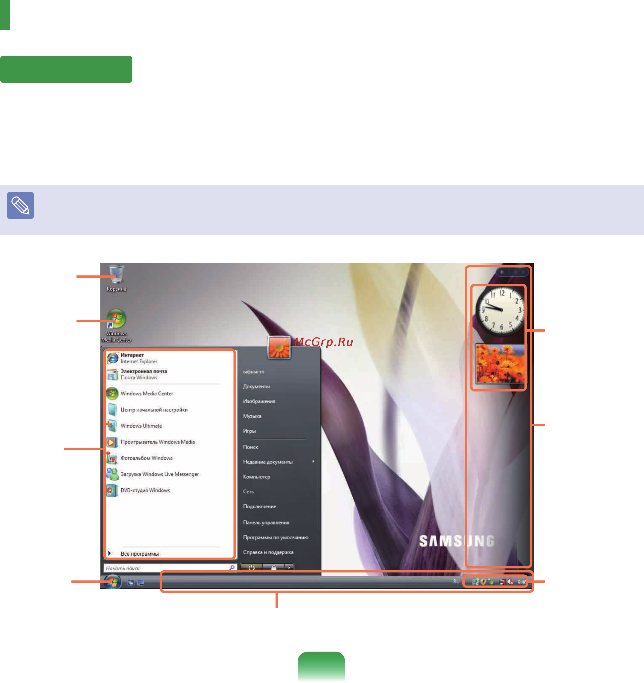 Samsung R510-FS0WRU [72/217] Структура экрана windows vista