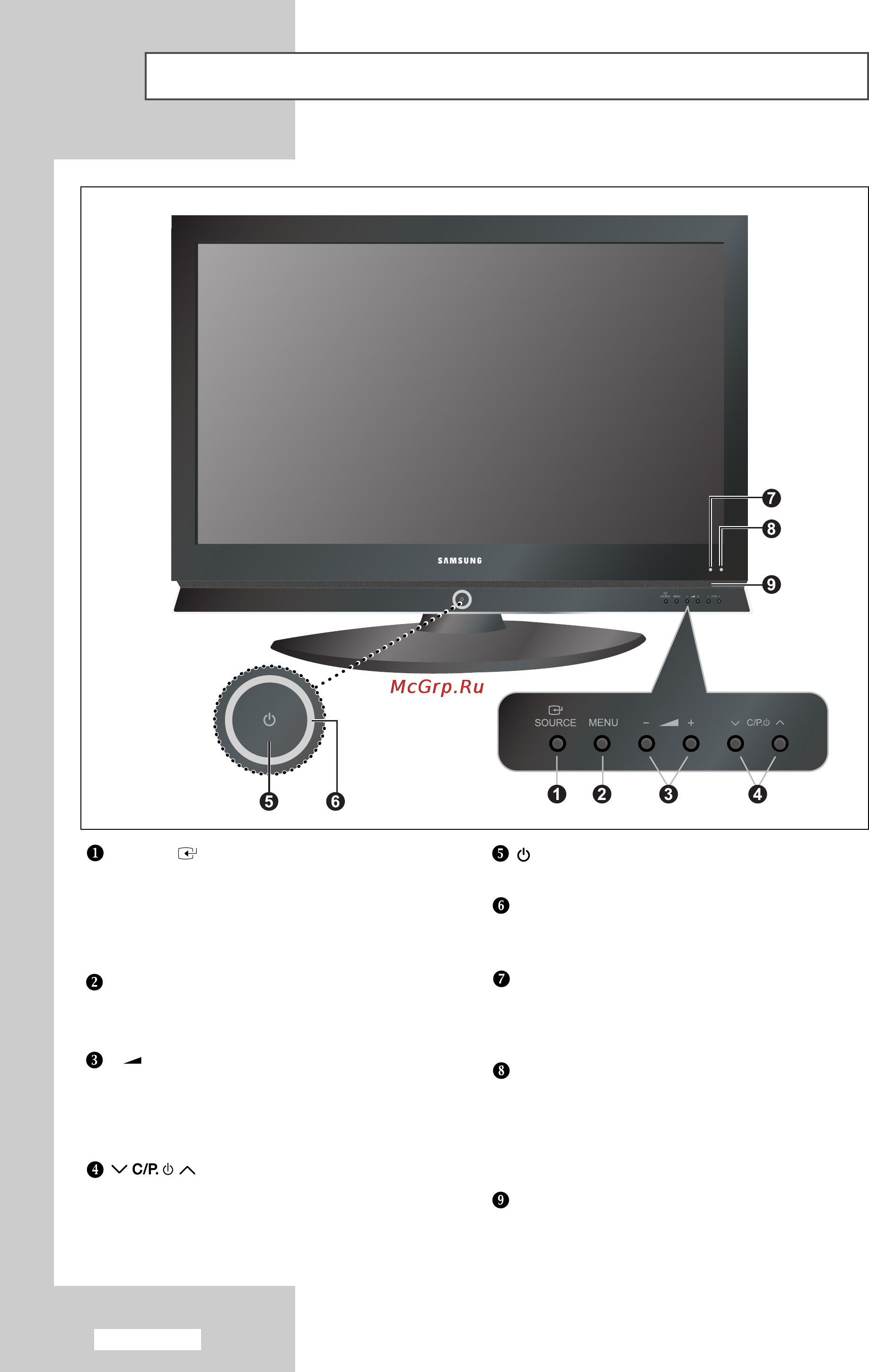 Samsung LE-40 M61 BS [6/70] Панель управления