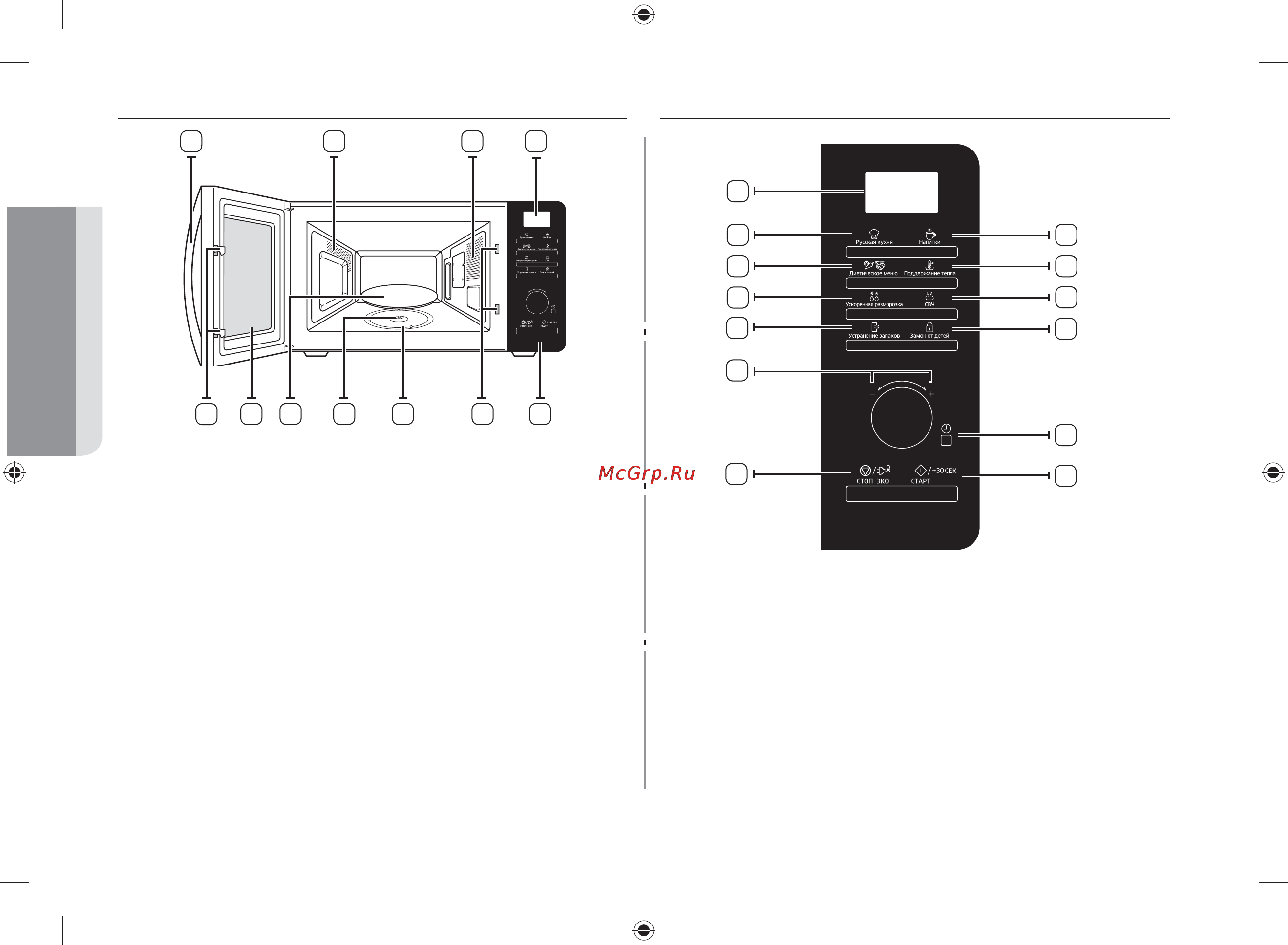 Samsung MS23F301TQW [12/40] Панель управления