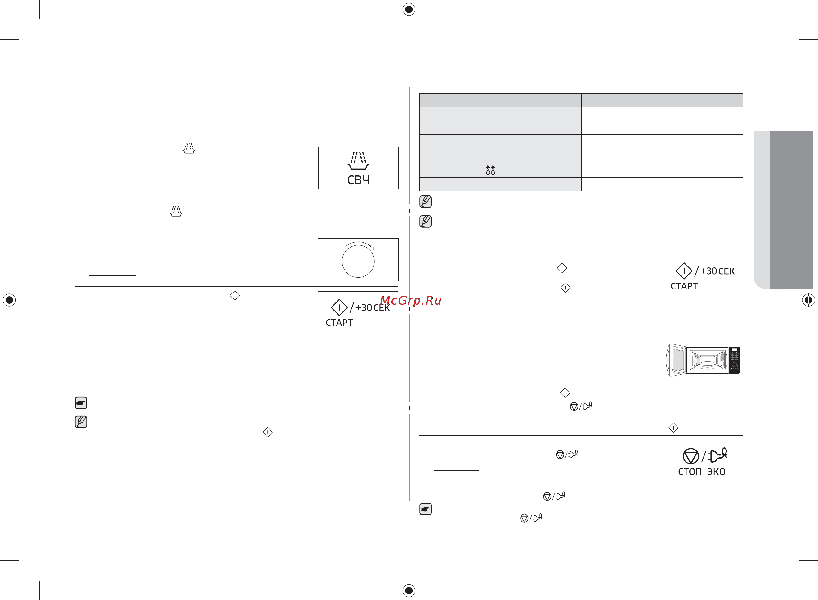 Samsung MS23F301TQW [15/40] Приготовление разогрев пищи