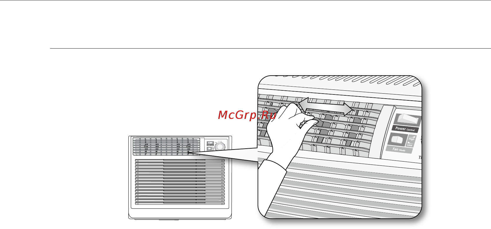 Samsung AW05NOCSER [12/16] Регулировка направления воздушного потока