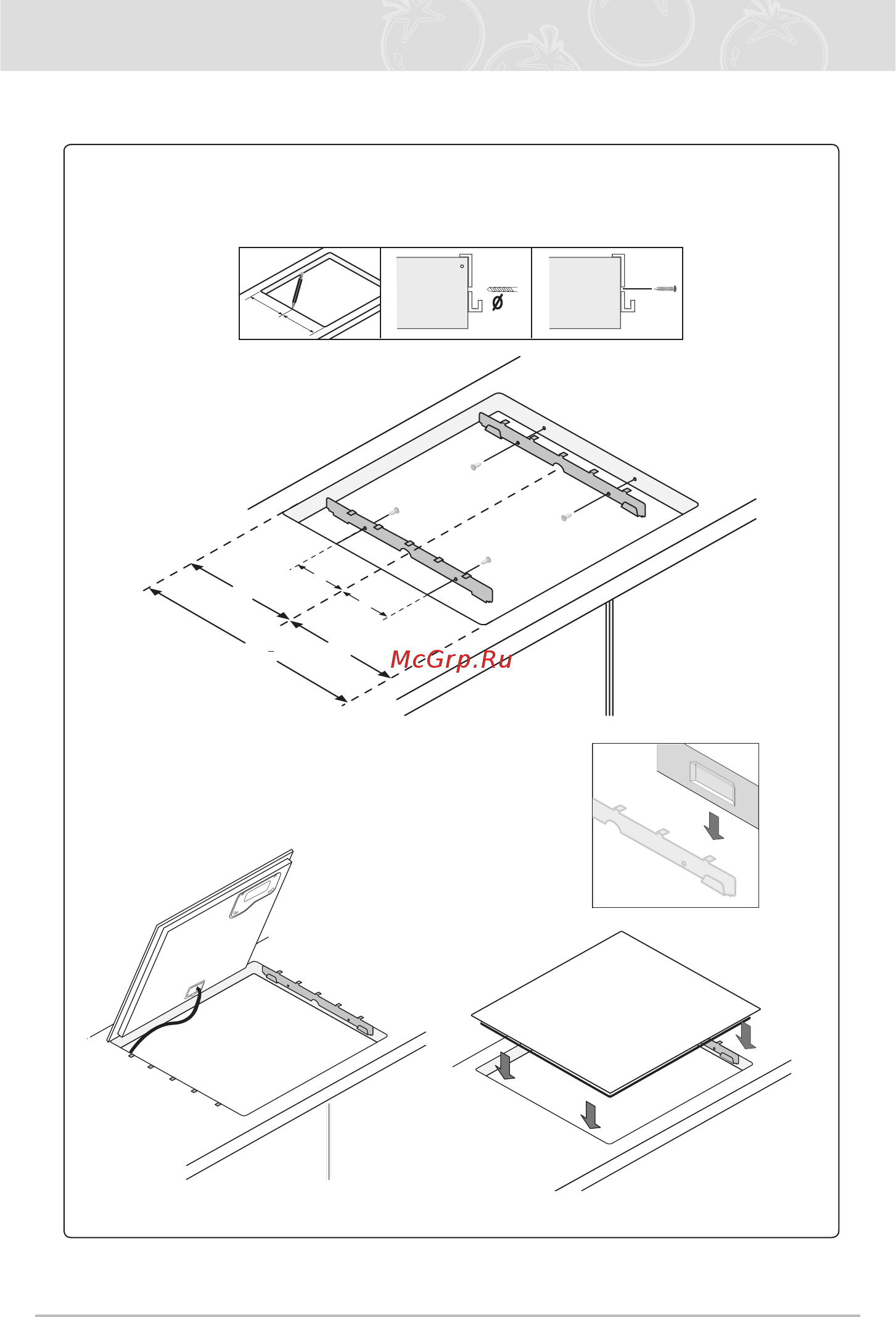 Samsung C61RADSTR [12/32] Установка варочной панели продолжение