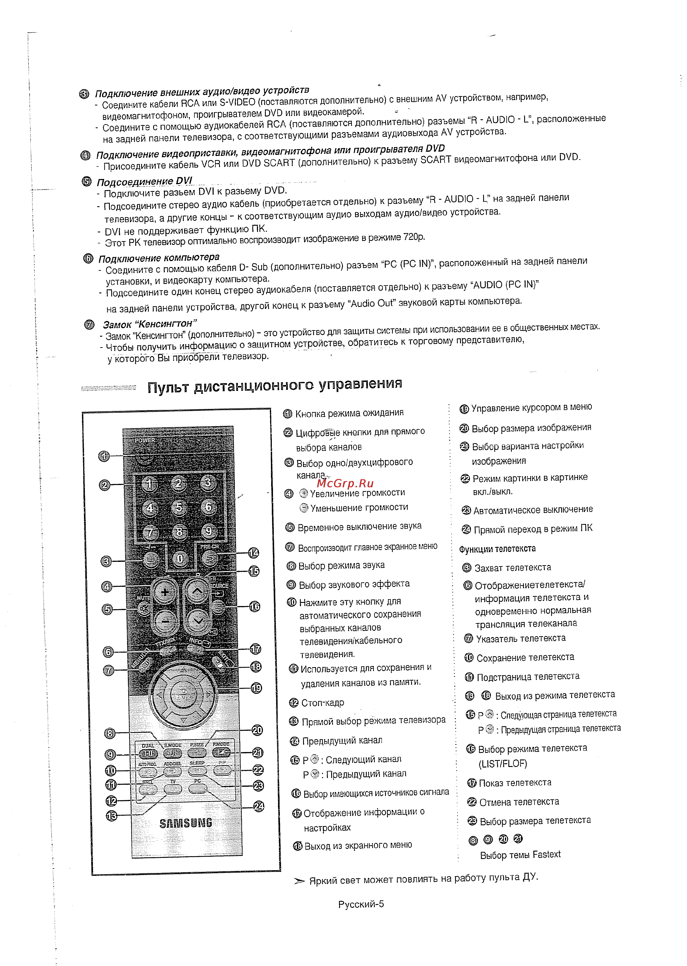 Samsung LE-32 T51 B [6/23] Пппкптчение видеоприставки видеомагнитофона или проигрывателя dvd