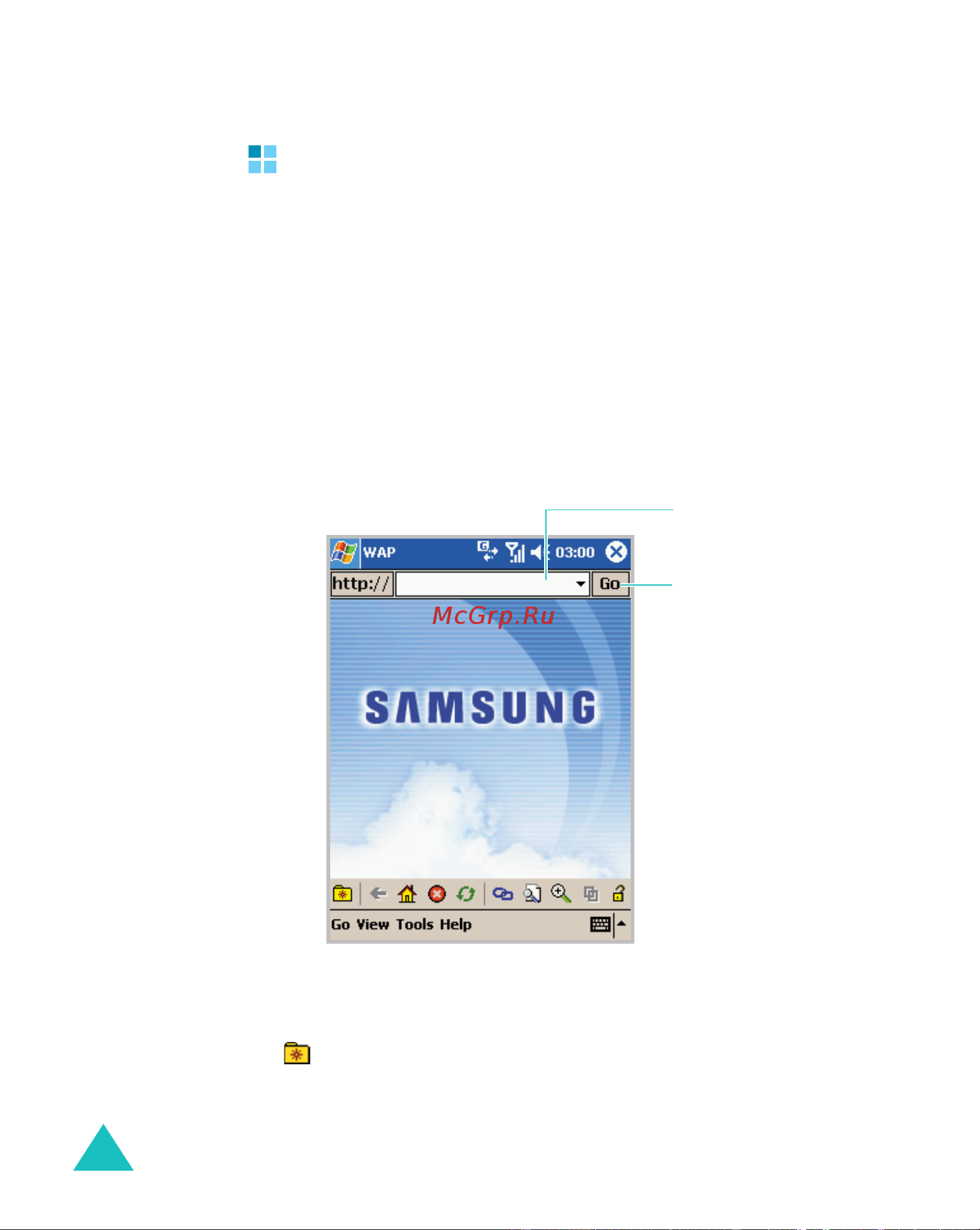 Samsung SGH-i700 [158/285] Подключение к веб узлу
