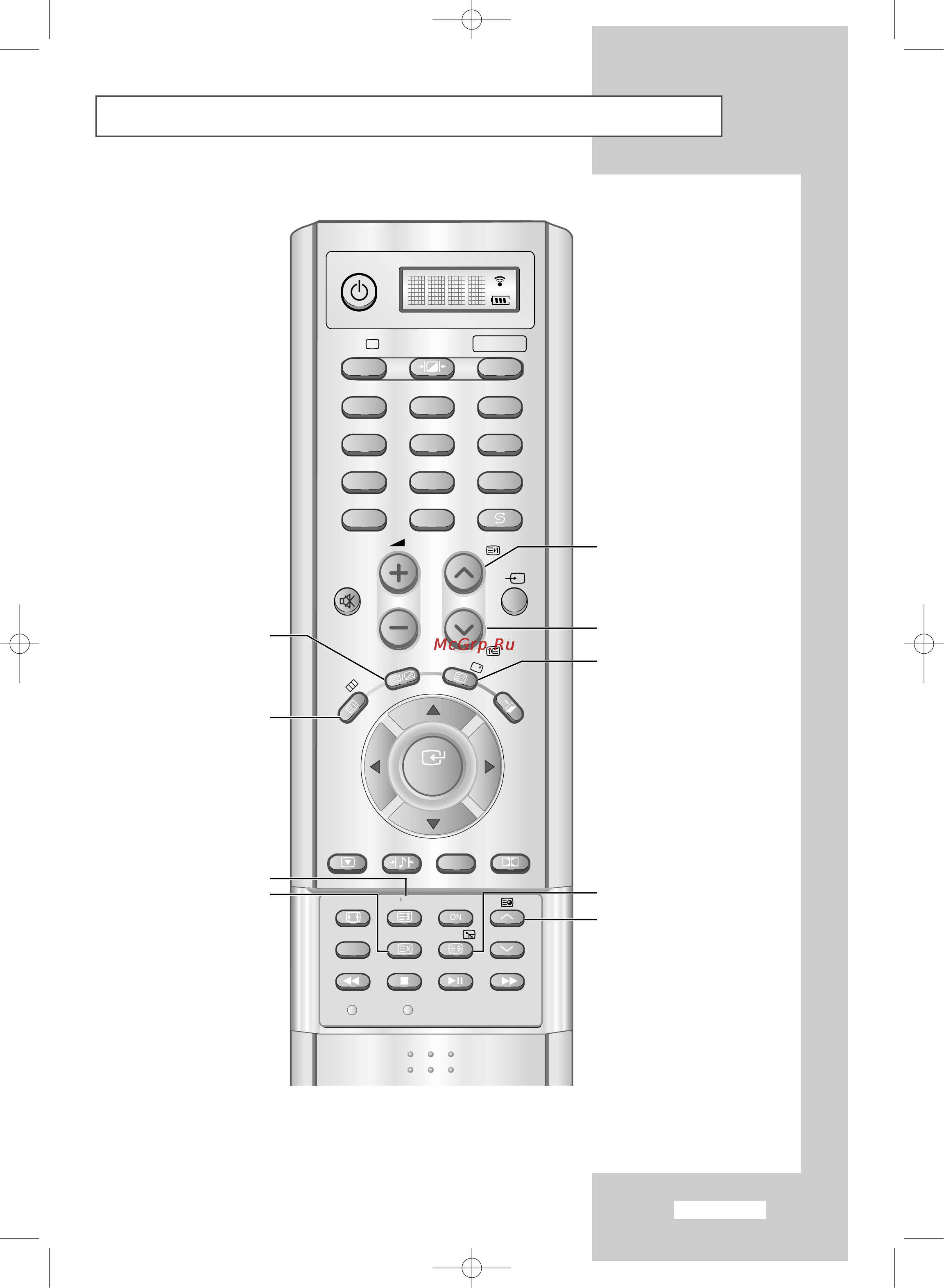 Samsung LW-30 A23 W [11/64] Пульт дистанционного управления