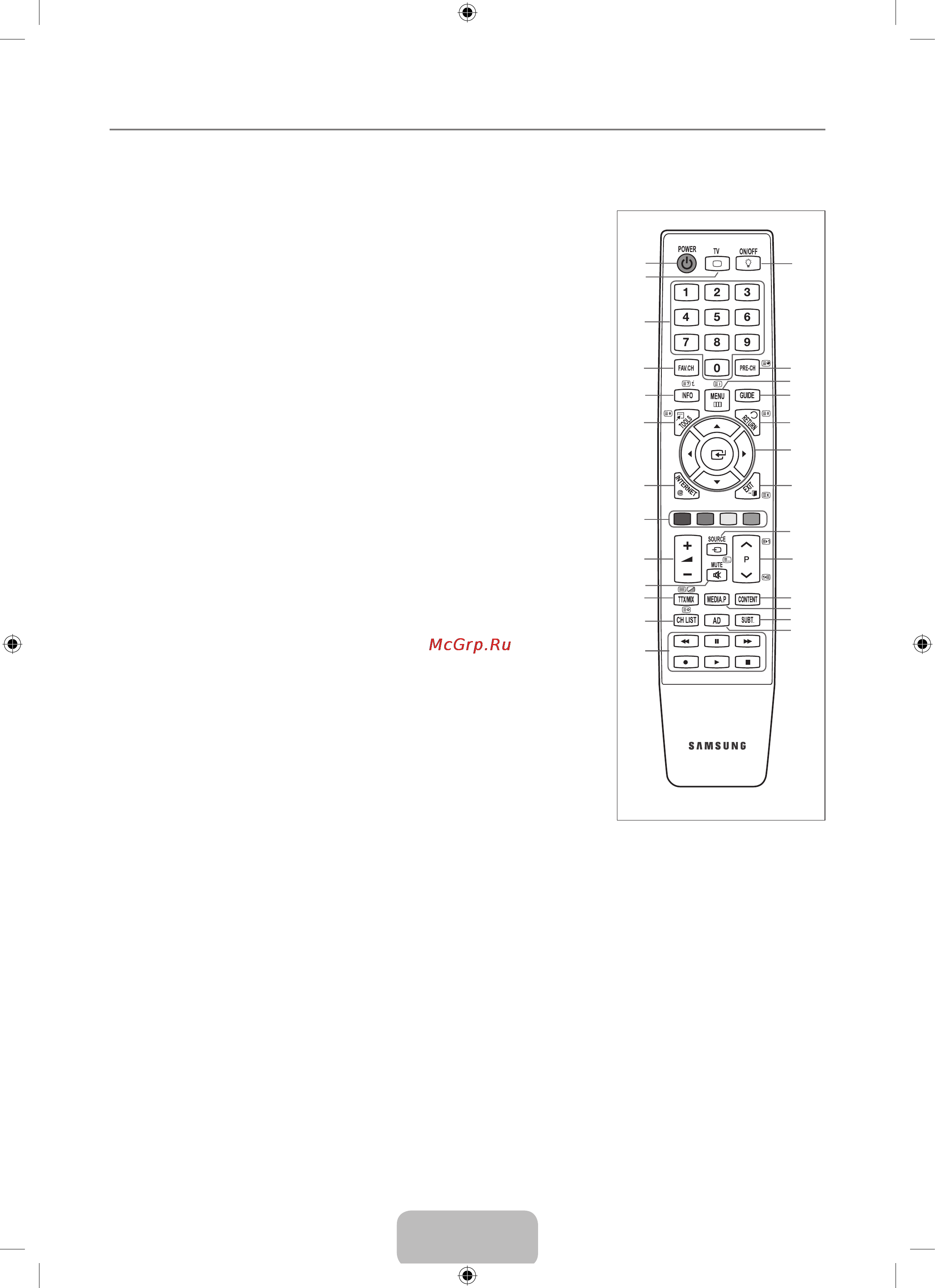 Samsung UE-46 B8000 XW [9/79] Пульт дистанционного управления