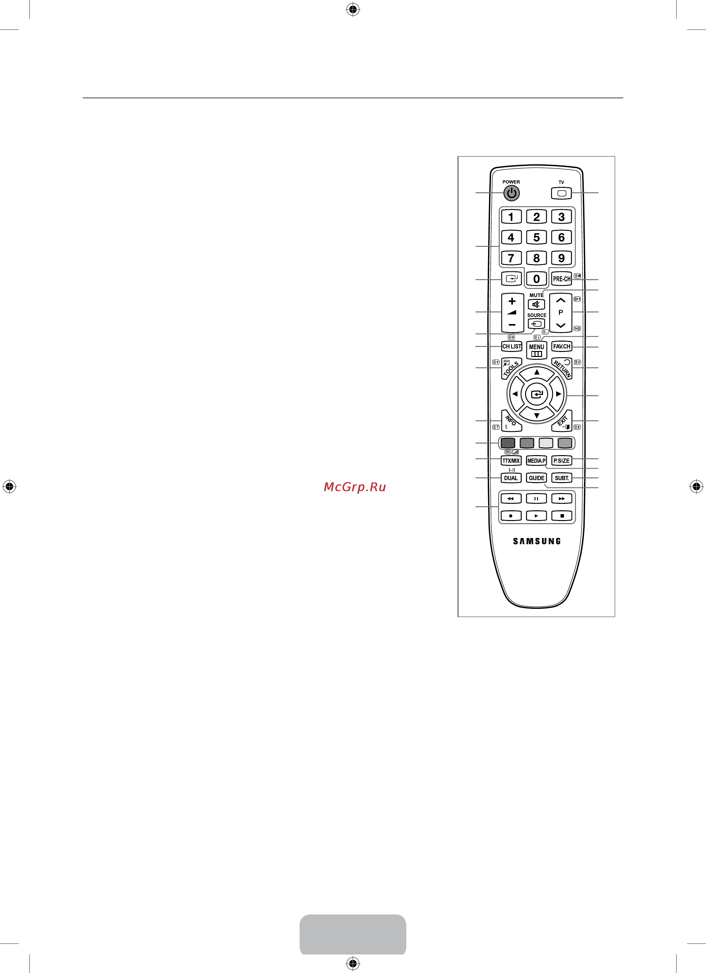 Samsung LE-37 B550 A5W [8/47] Пульт дистанционного управления